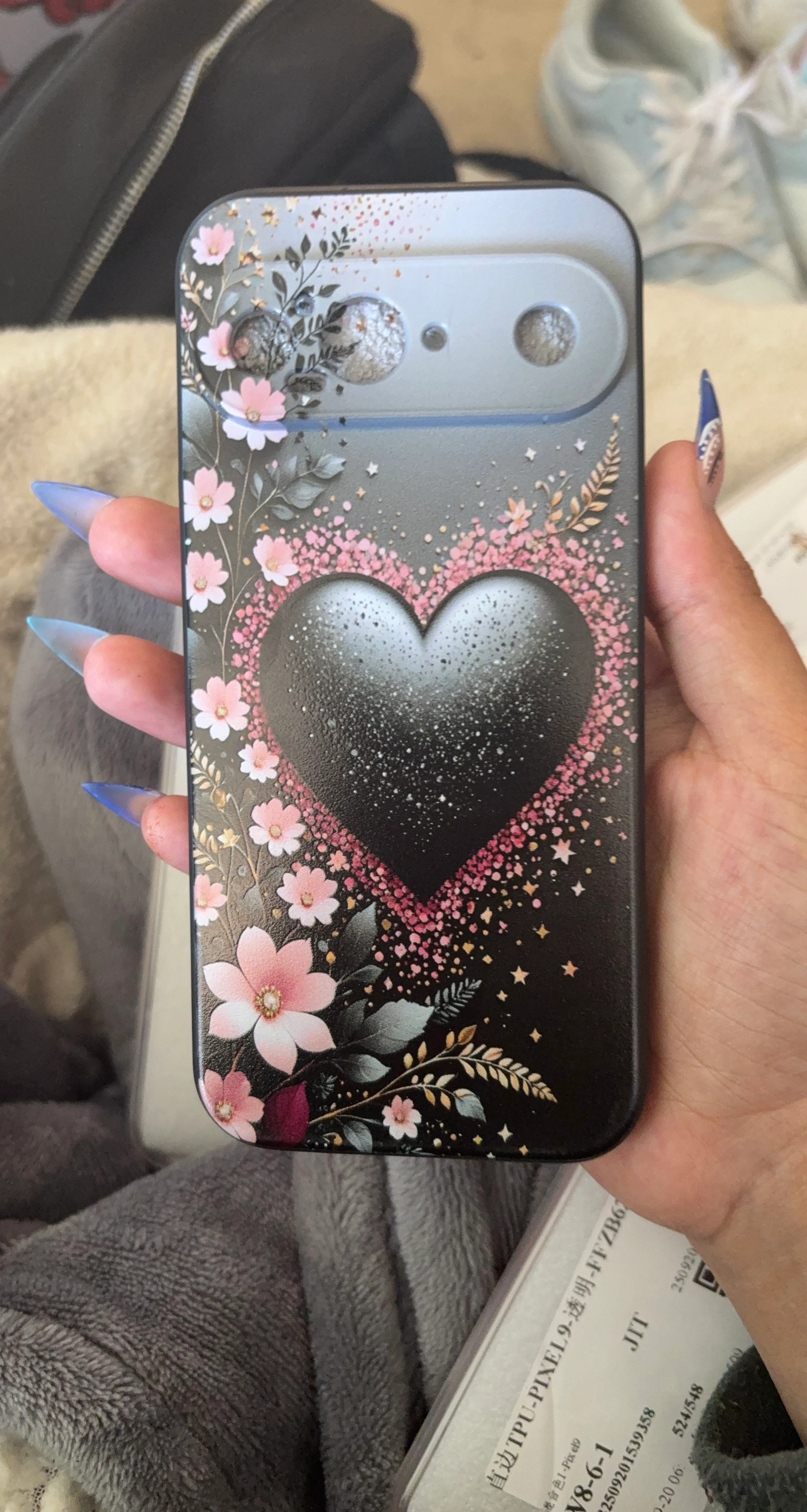 Floral Heart Design Phone Case for Pixel 9