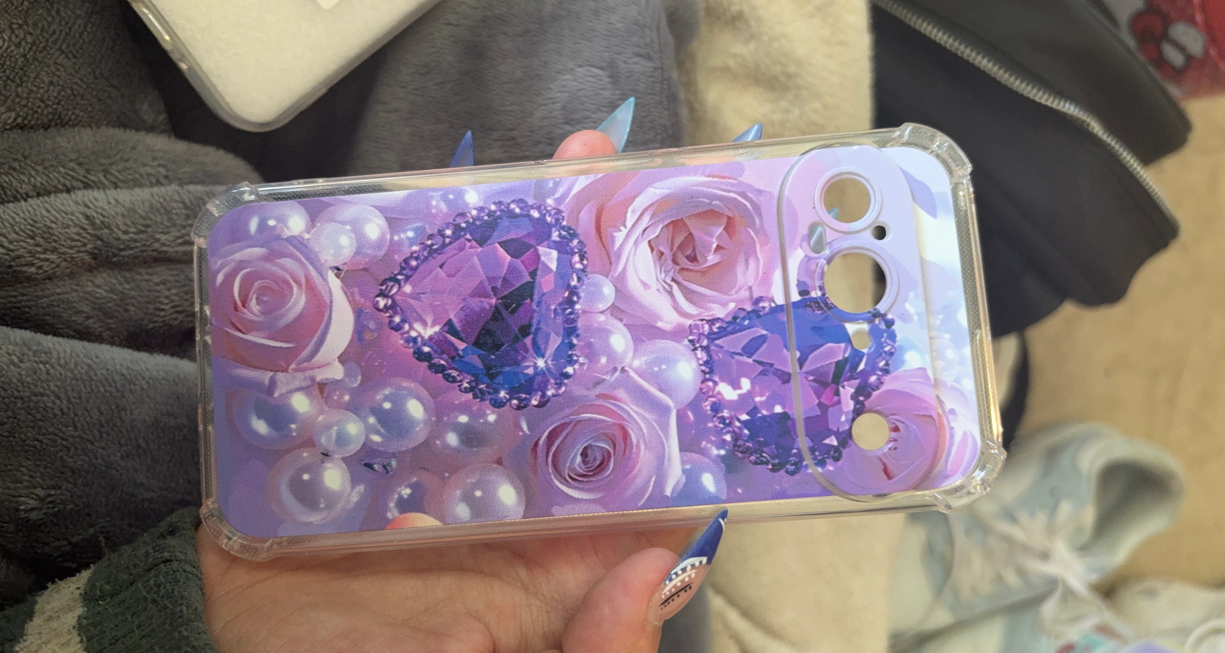 Phone Case with Roses and Gems