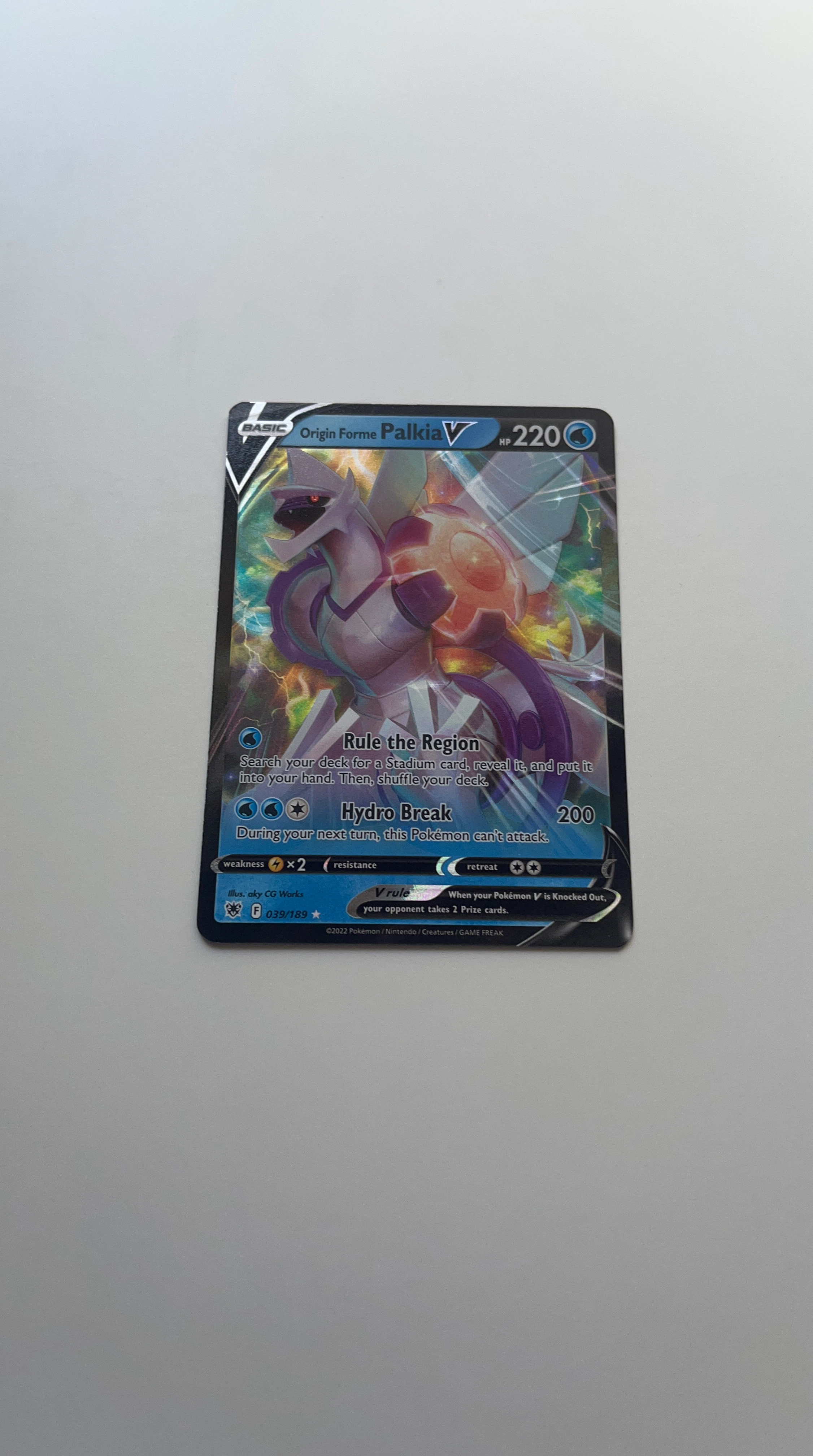 Pokémon Origin Forme Palkia V Trading Card