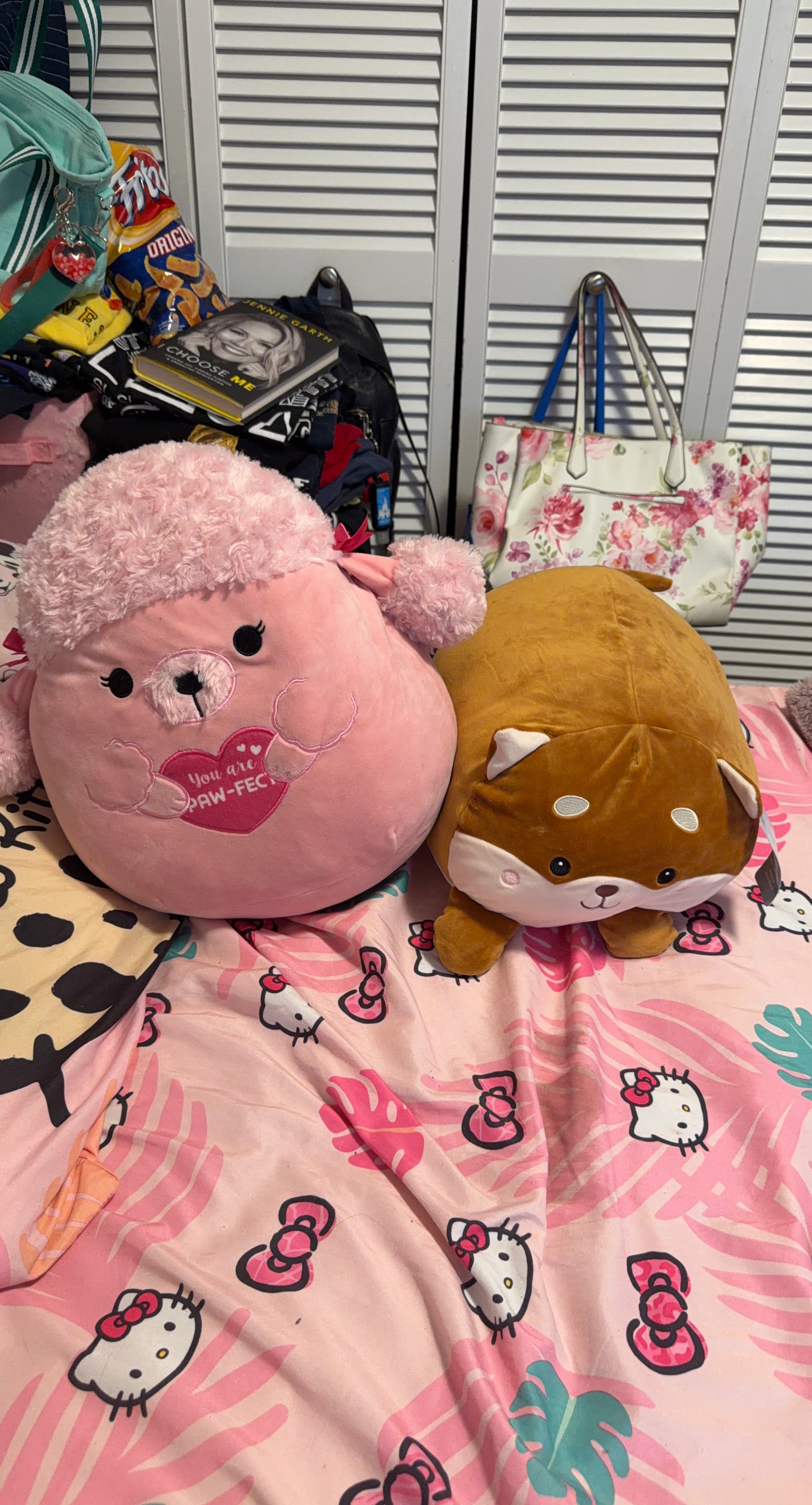 Pink Poodle and Brown Dog Plush Toys