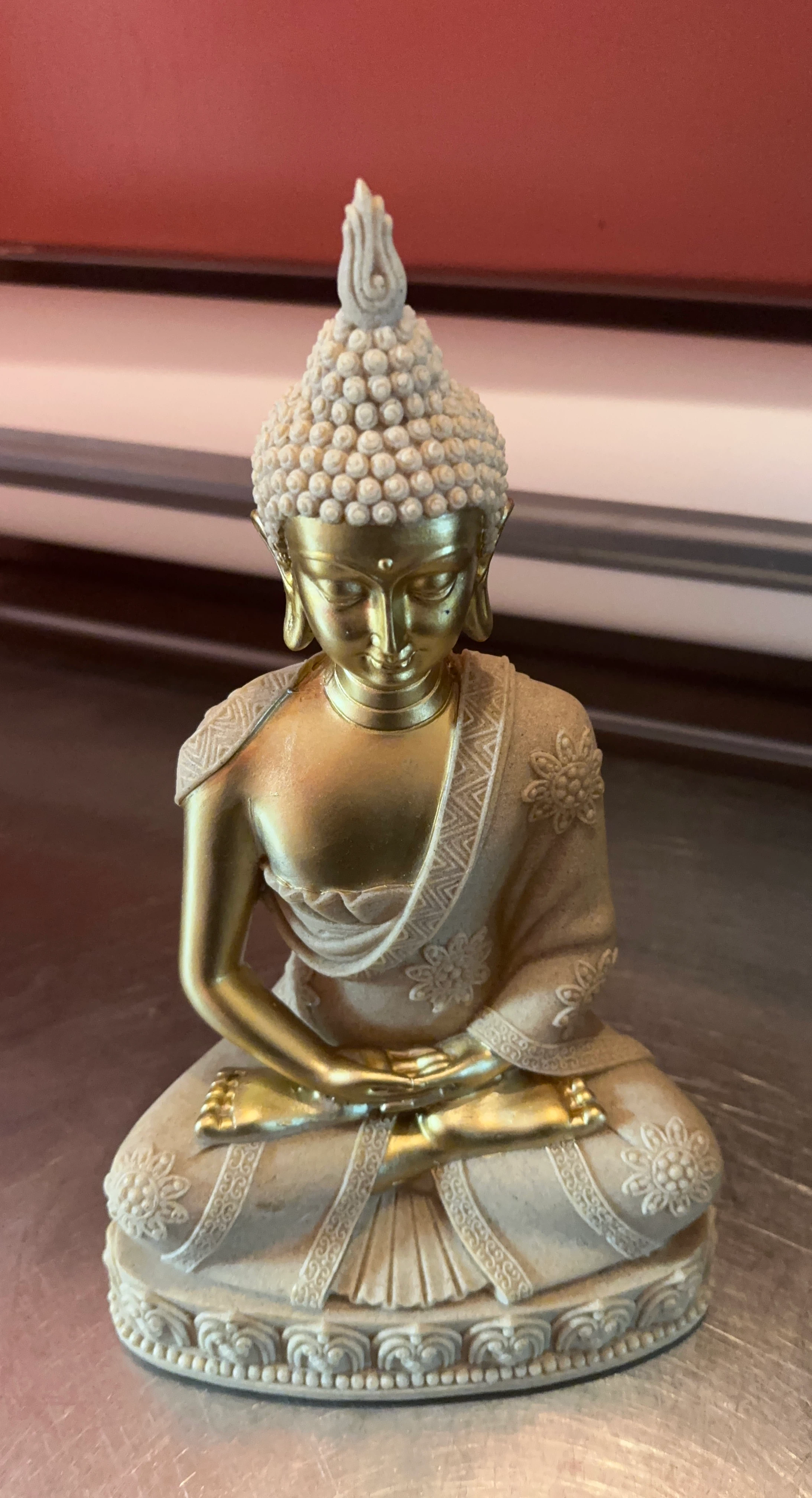Gold and Cream Buddha Statue