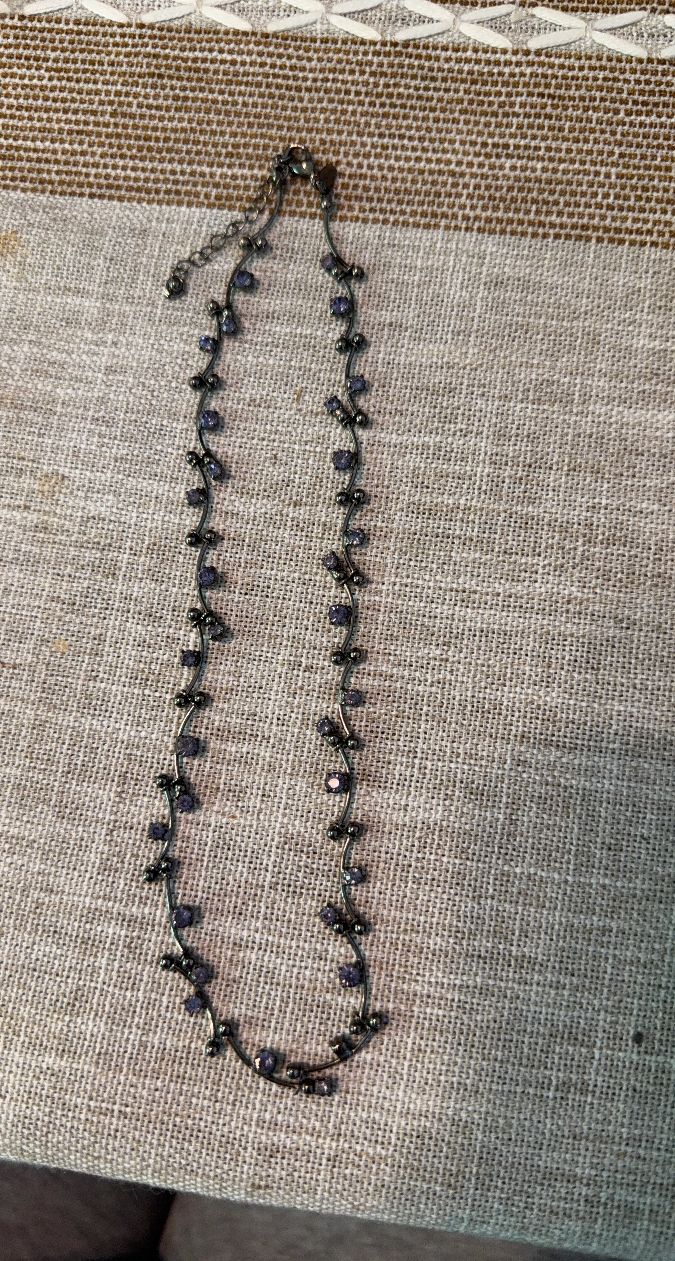 Beaded Necklace with Purple Accents