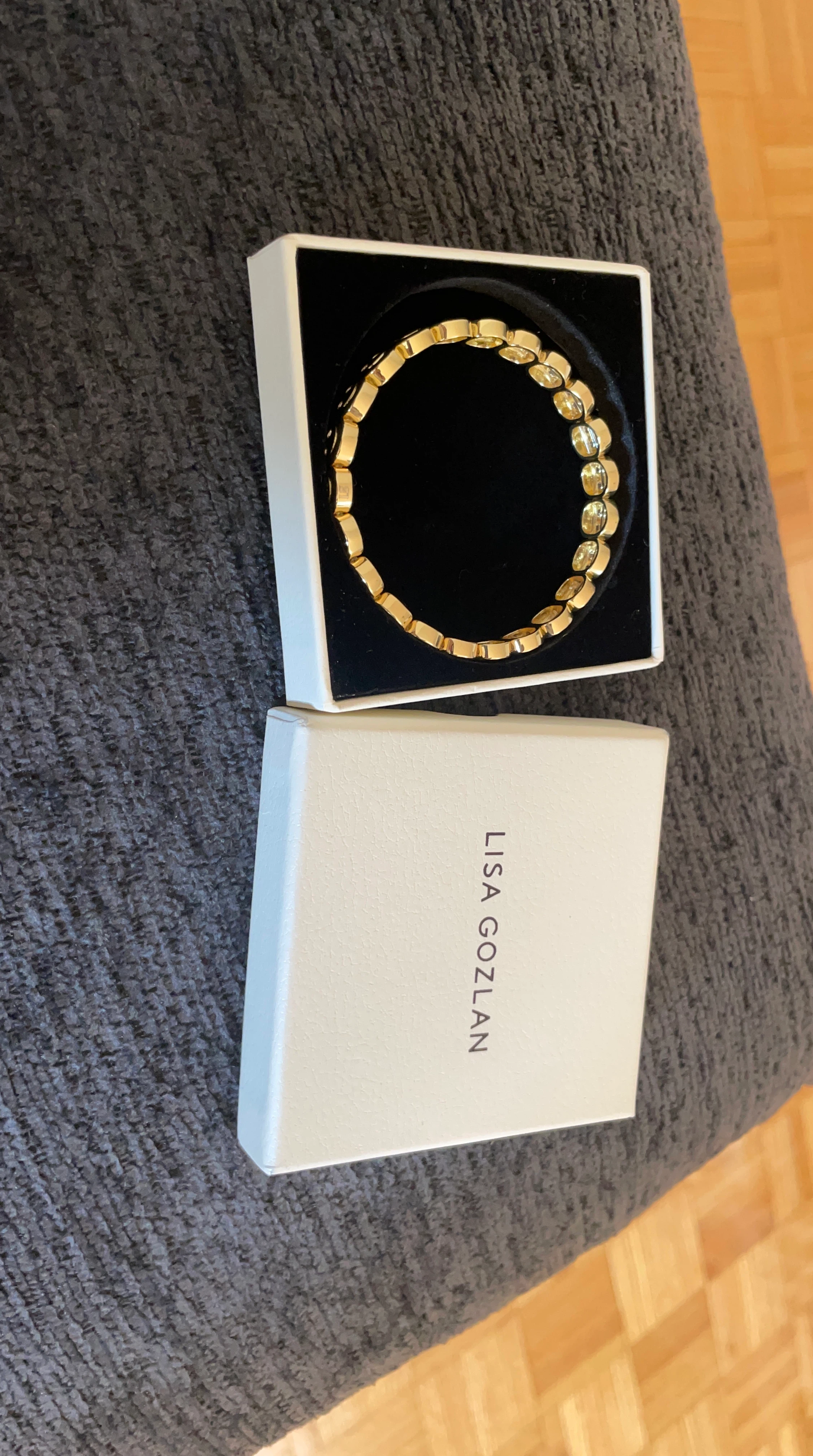 Lisa Gozlan Gold Smiley Face Bracelet with Diamonds