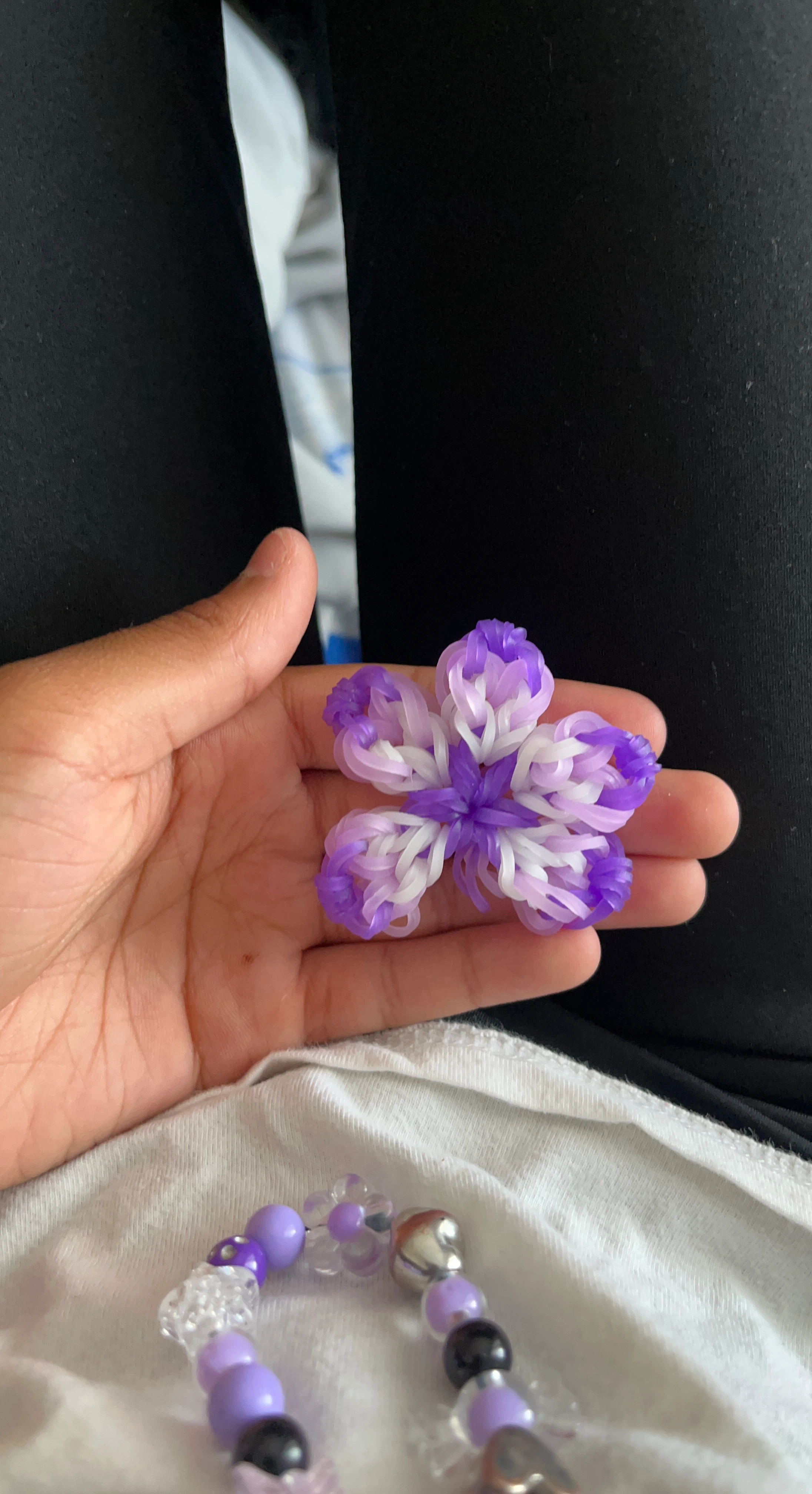 Purple and White Flower Charm
