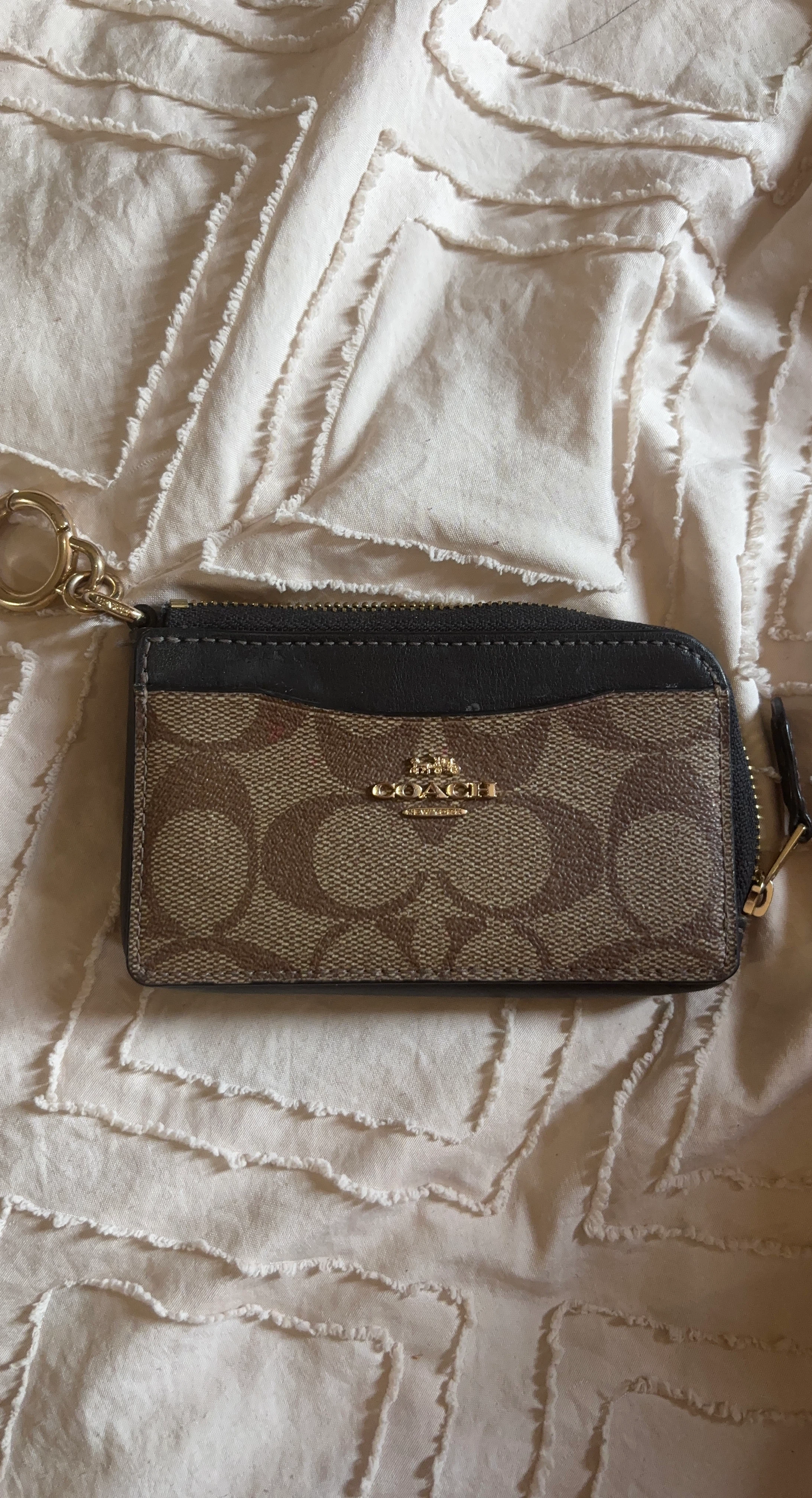 Coach Zip Card Holder with Key Ring