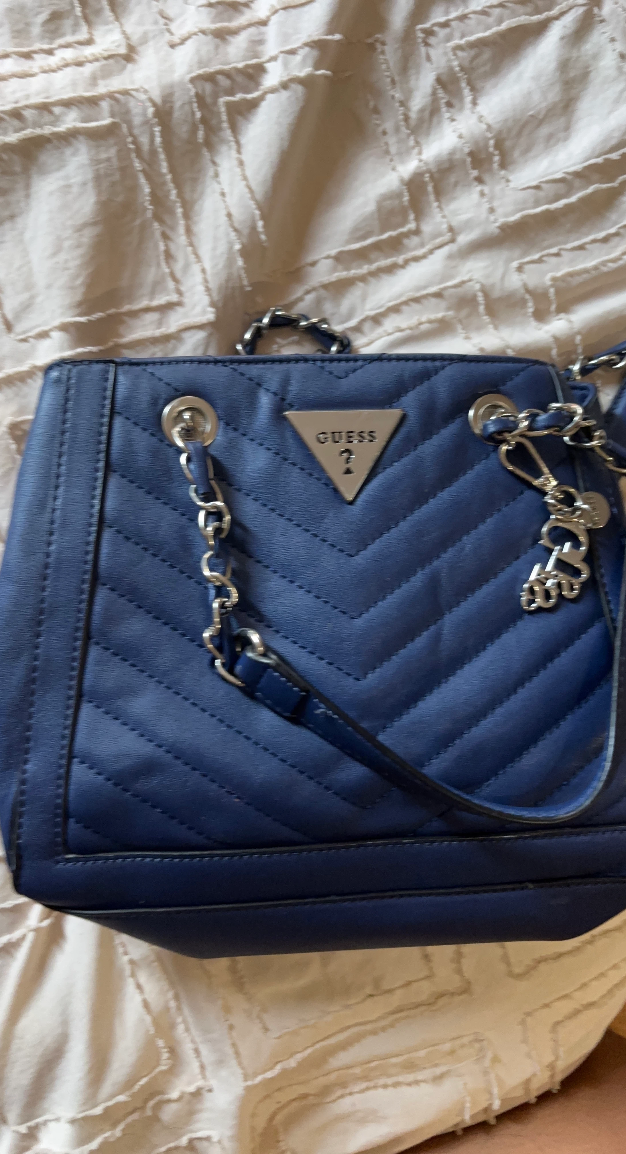 Blue Guess Quilted Handbag