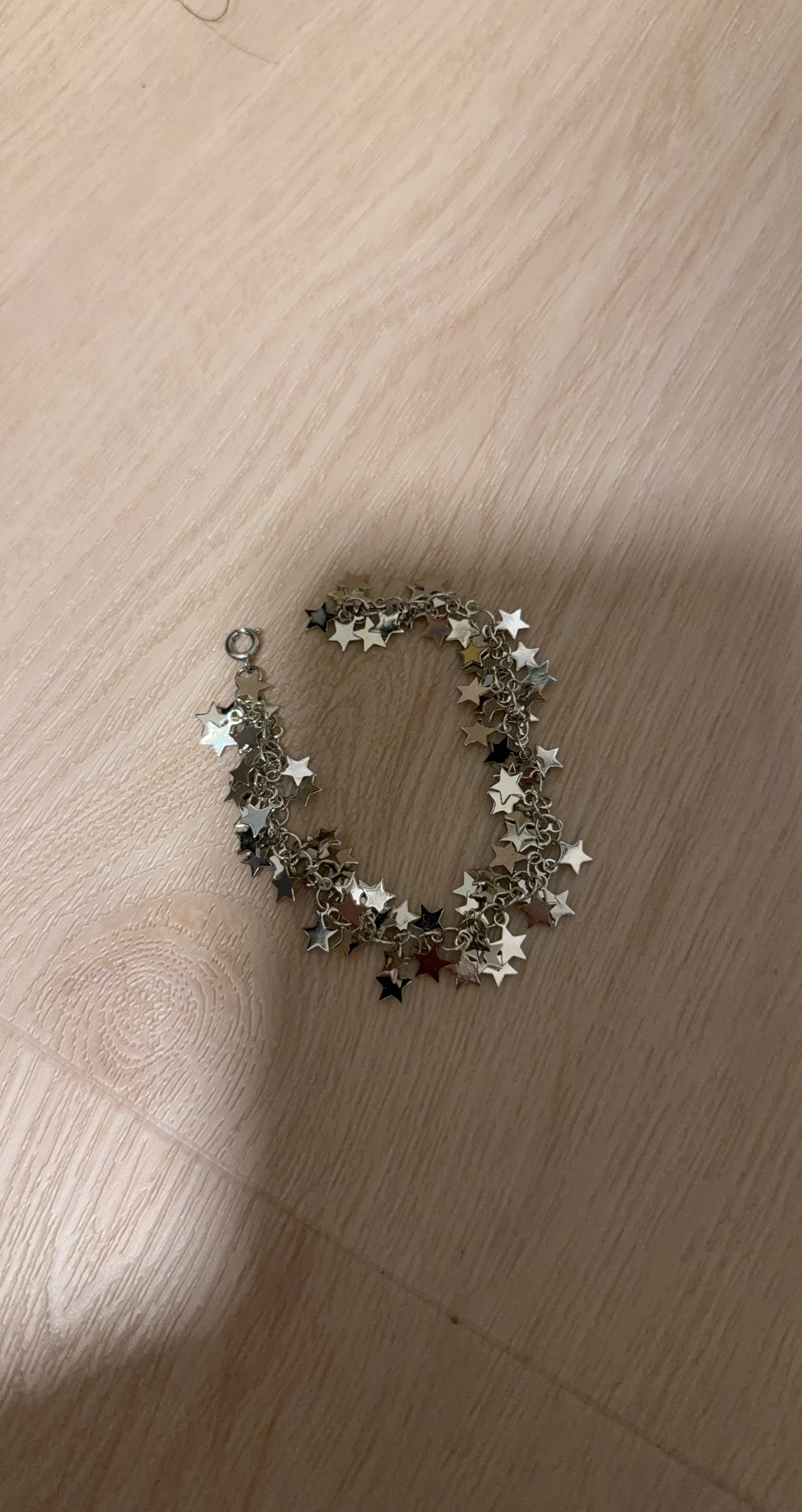 Silver Tone Star Charm Bracelet