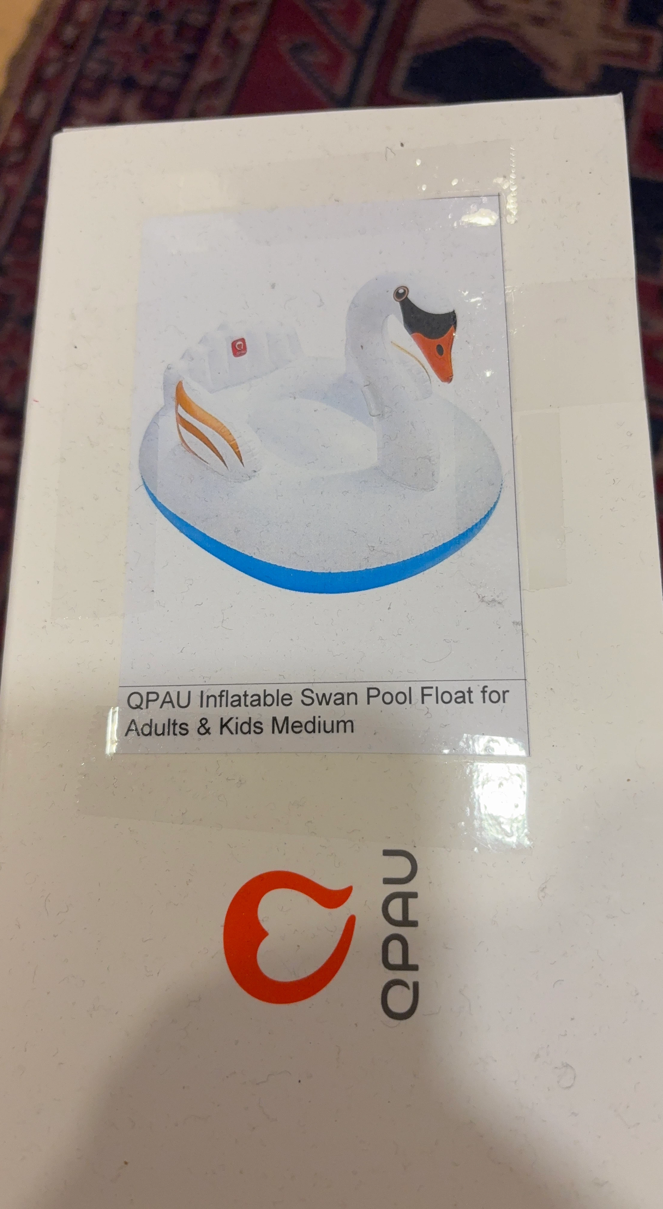 QPAU Inflatable Swan Pool Float Medium