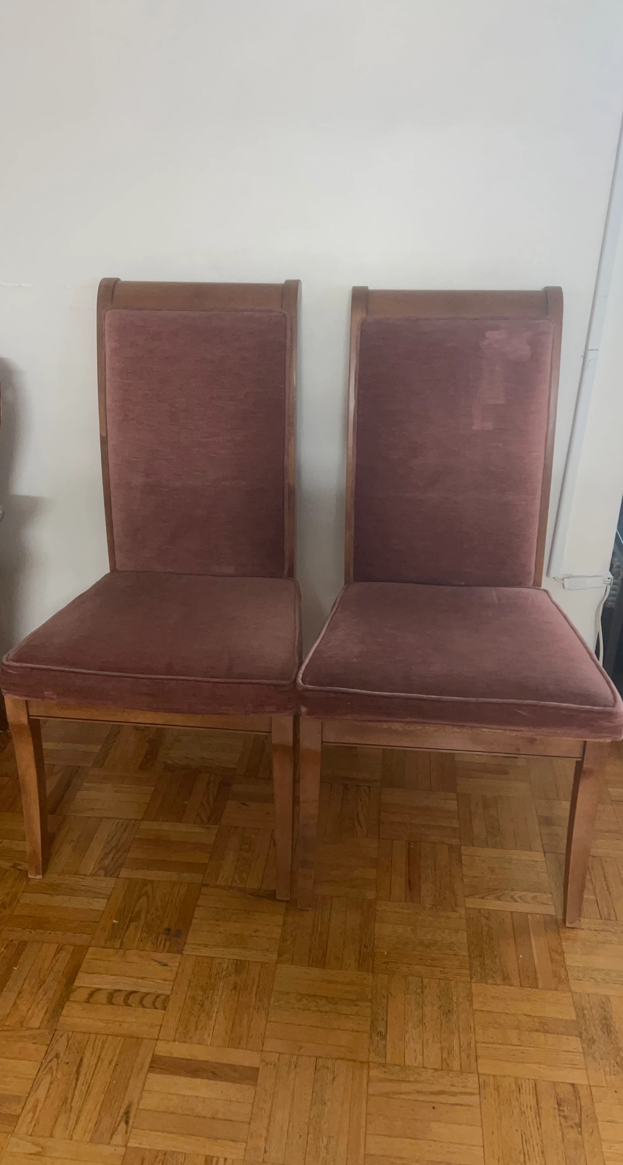 Vintage Velvet Dining Chairs - Set of 2