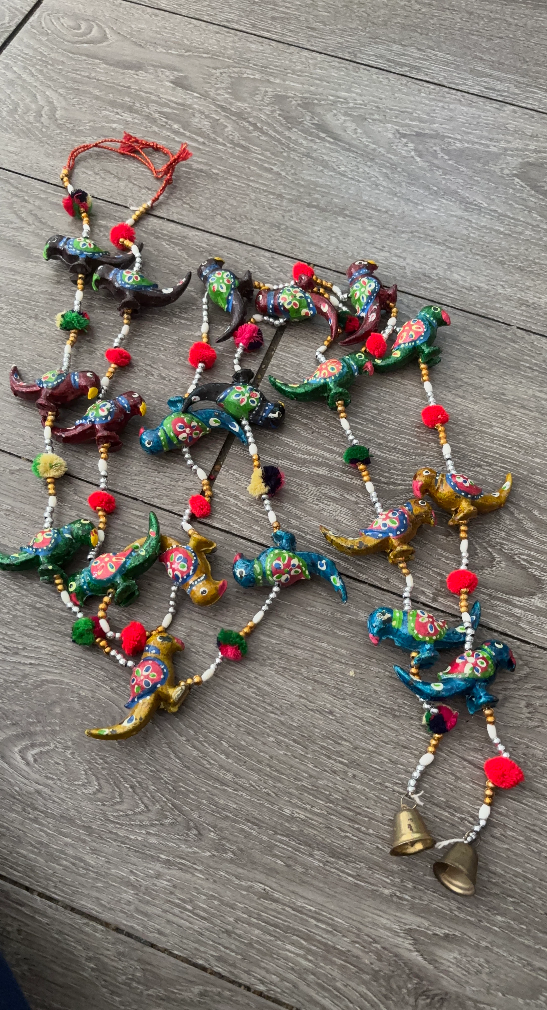 Handmade Bird and Bell Wall Hanging
