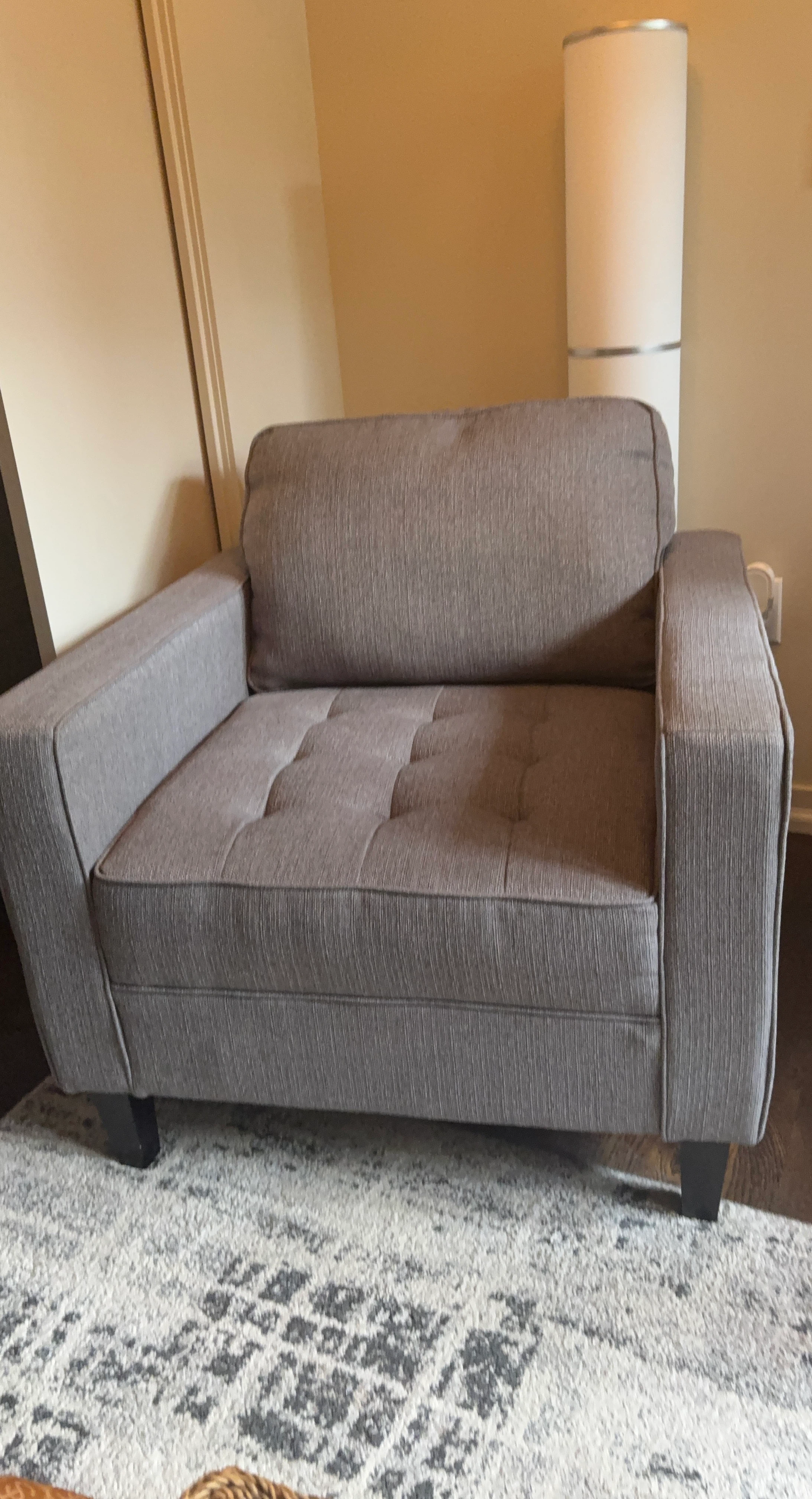Grey Fabric Accent Chair
