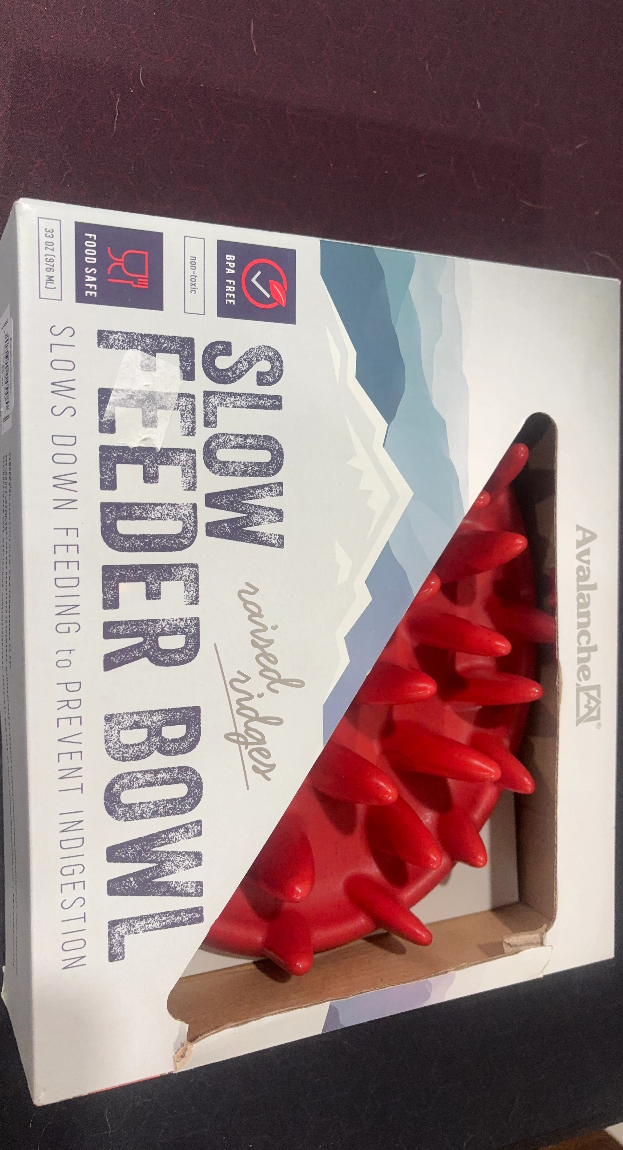 New Avalanche Red Slow Feeder Bowl in Original Package