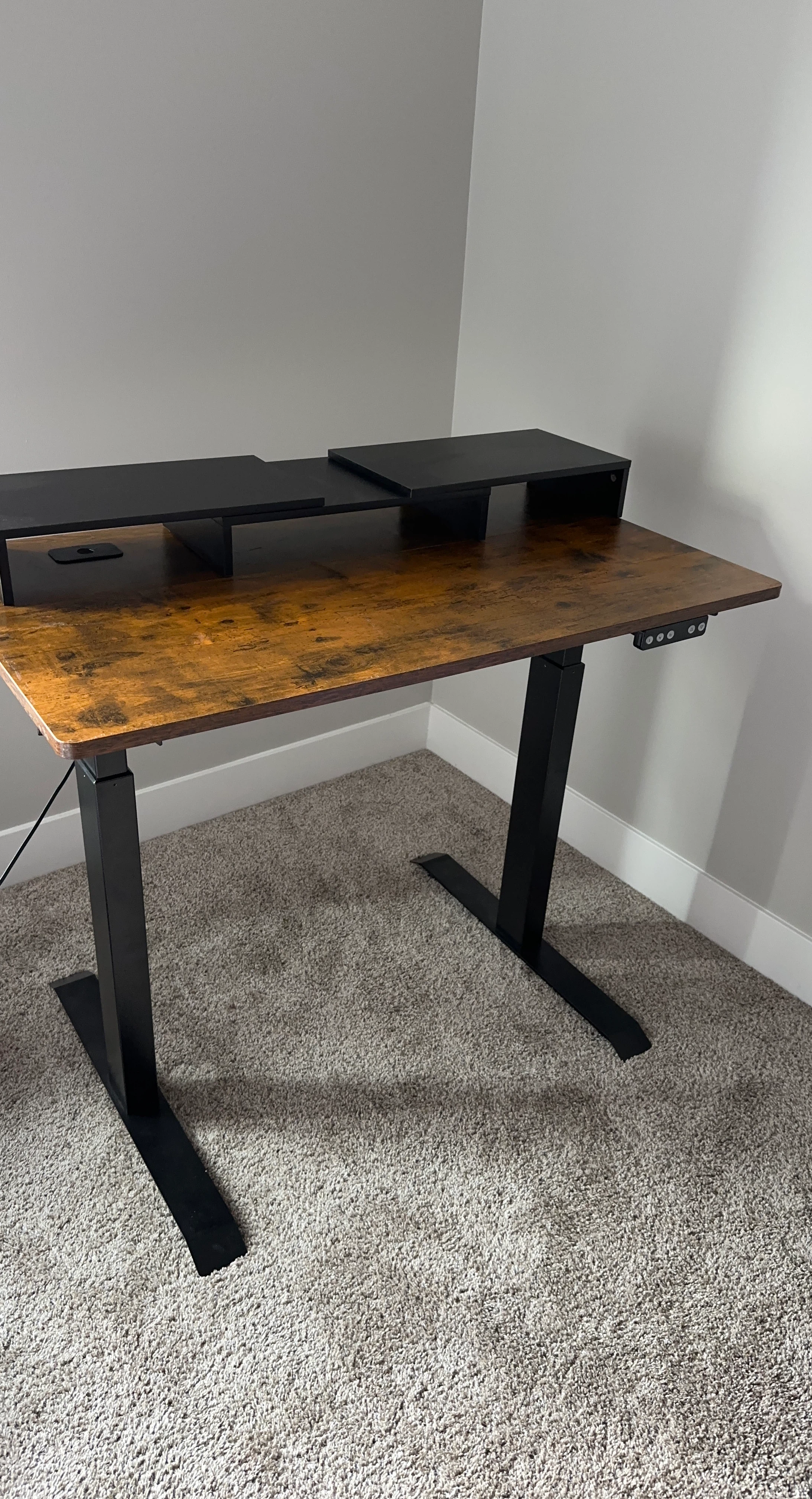 Adjustable Height Standing Desk with Monitor Riser