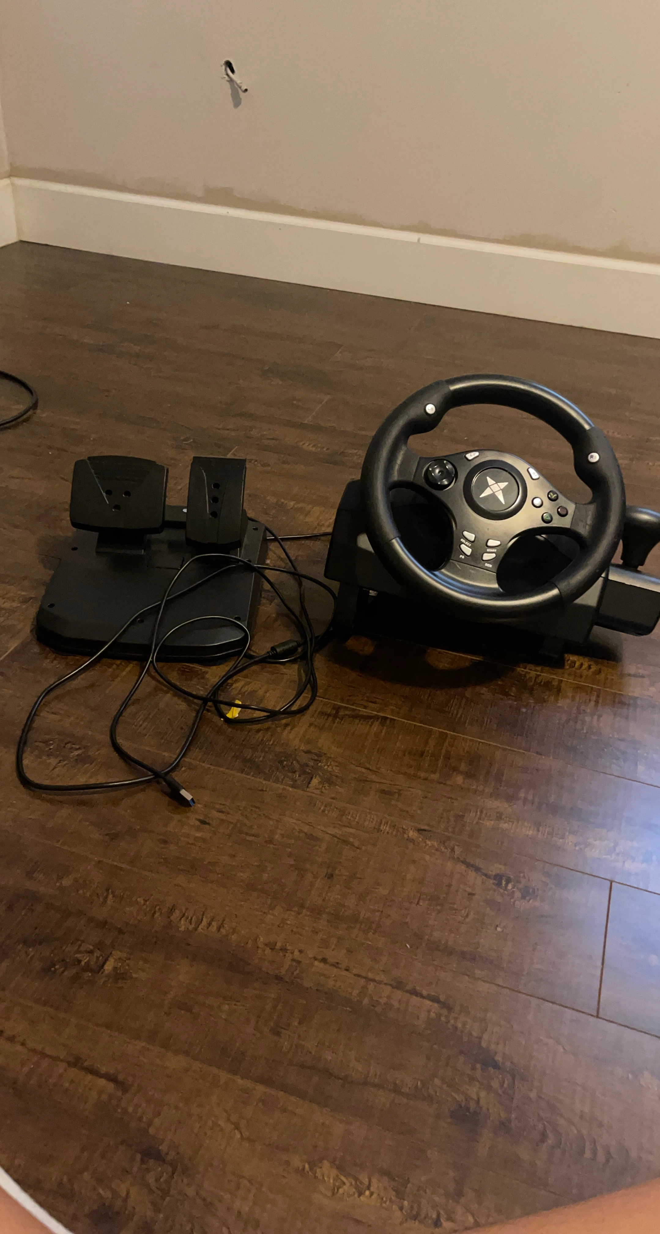 Xbox steering wheel with pedals works with pc Xbox