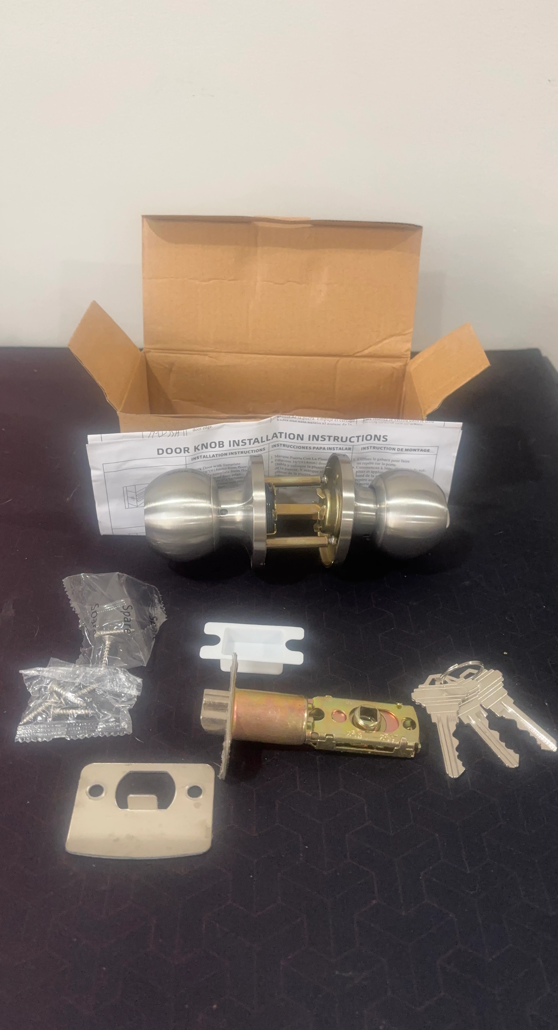 Stainless Steel Door Knob Set- New in Original Package