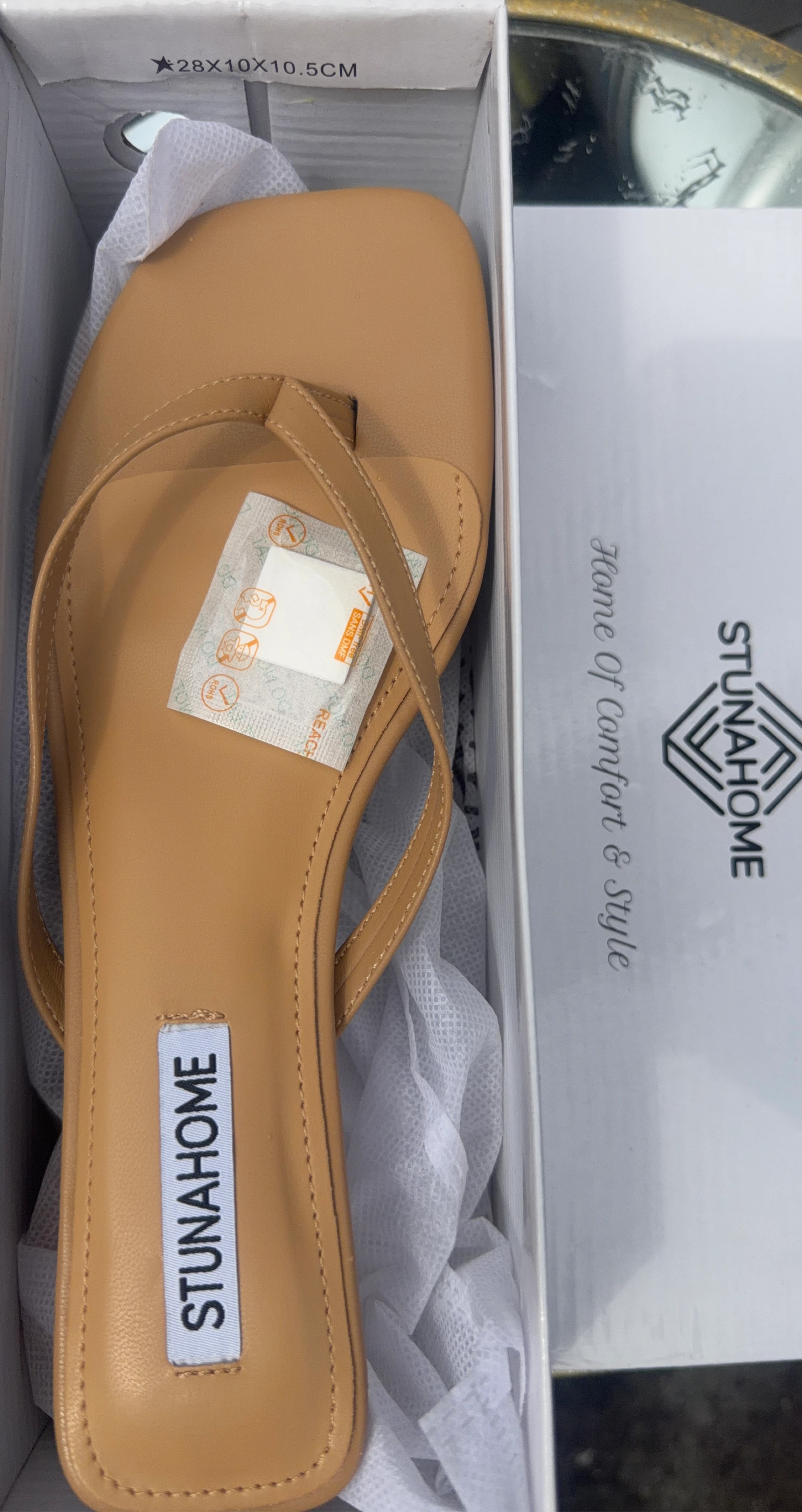 Stunahome Tan Thong Sandals