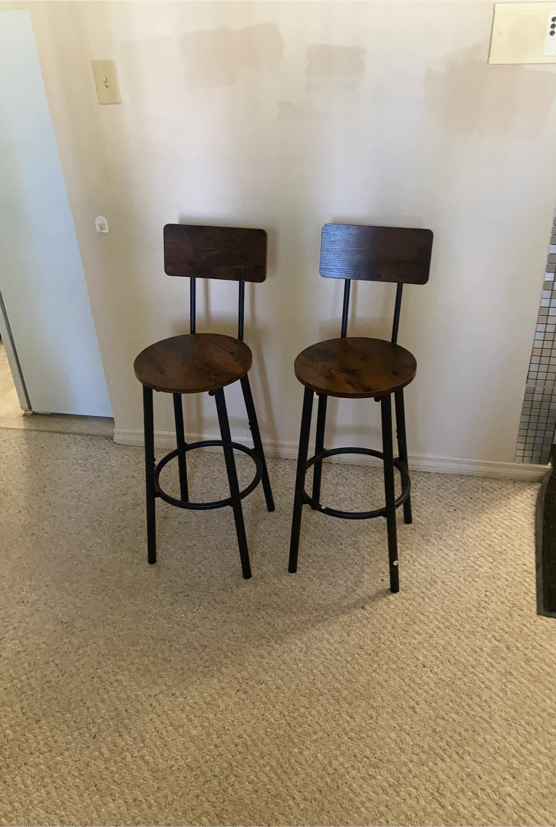 Set of 2 Rustic Bar Stools