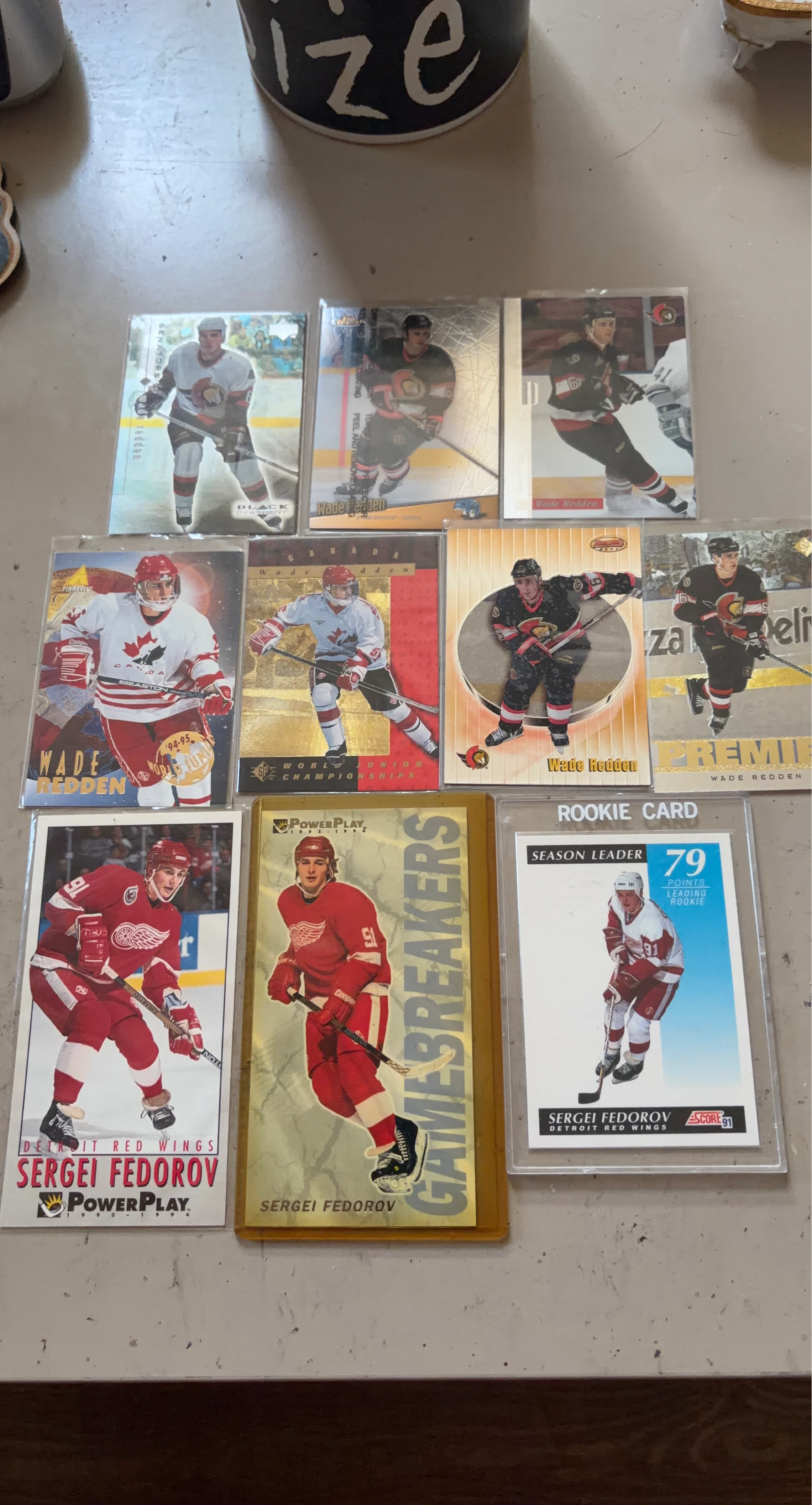 Wade Redden and Sergei Fedorov Hockey Card Collection