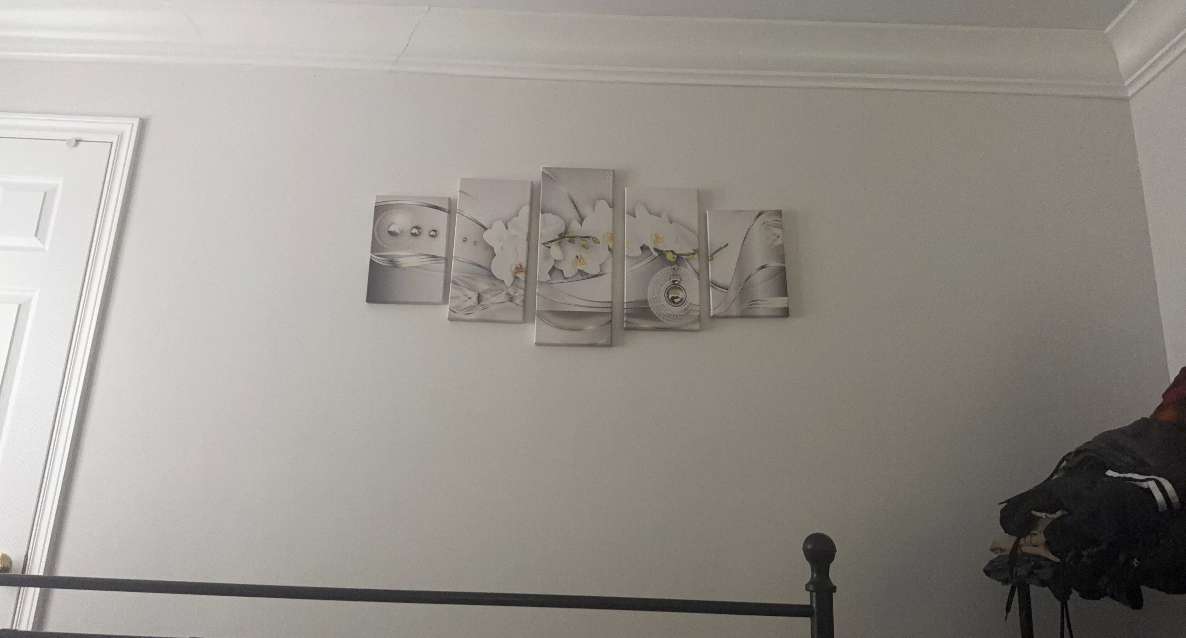 Wall Art Set - Orchid & Clock Design