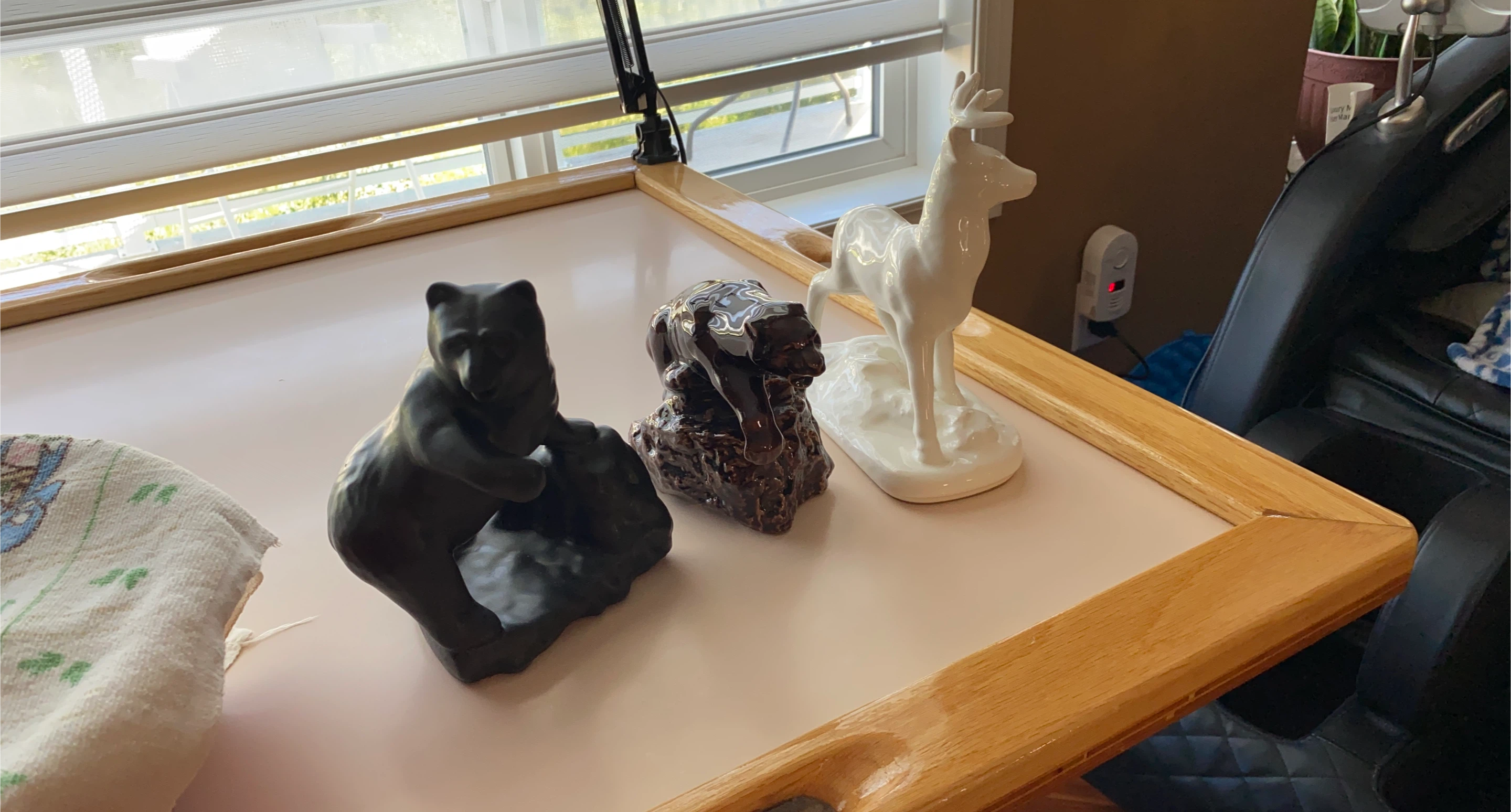 Ceramic Bear and Deer Figurines