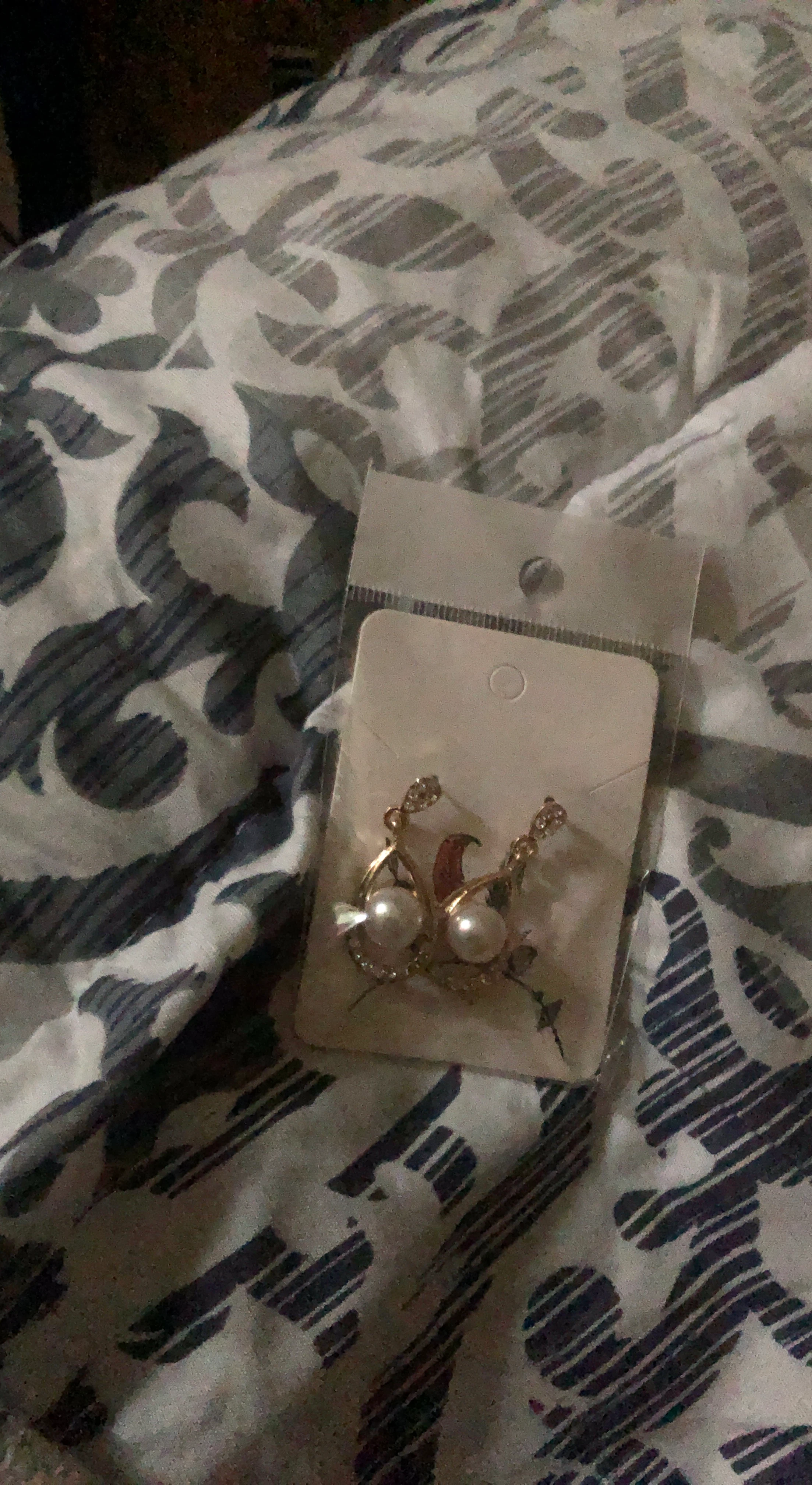 Pearl and Rhinestone Drop Earrings