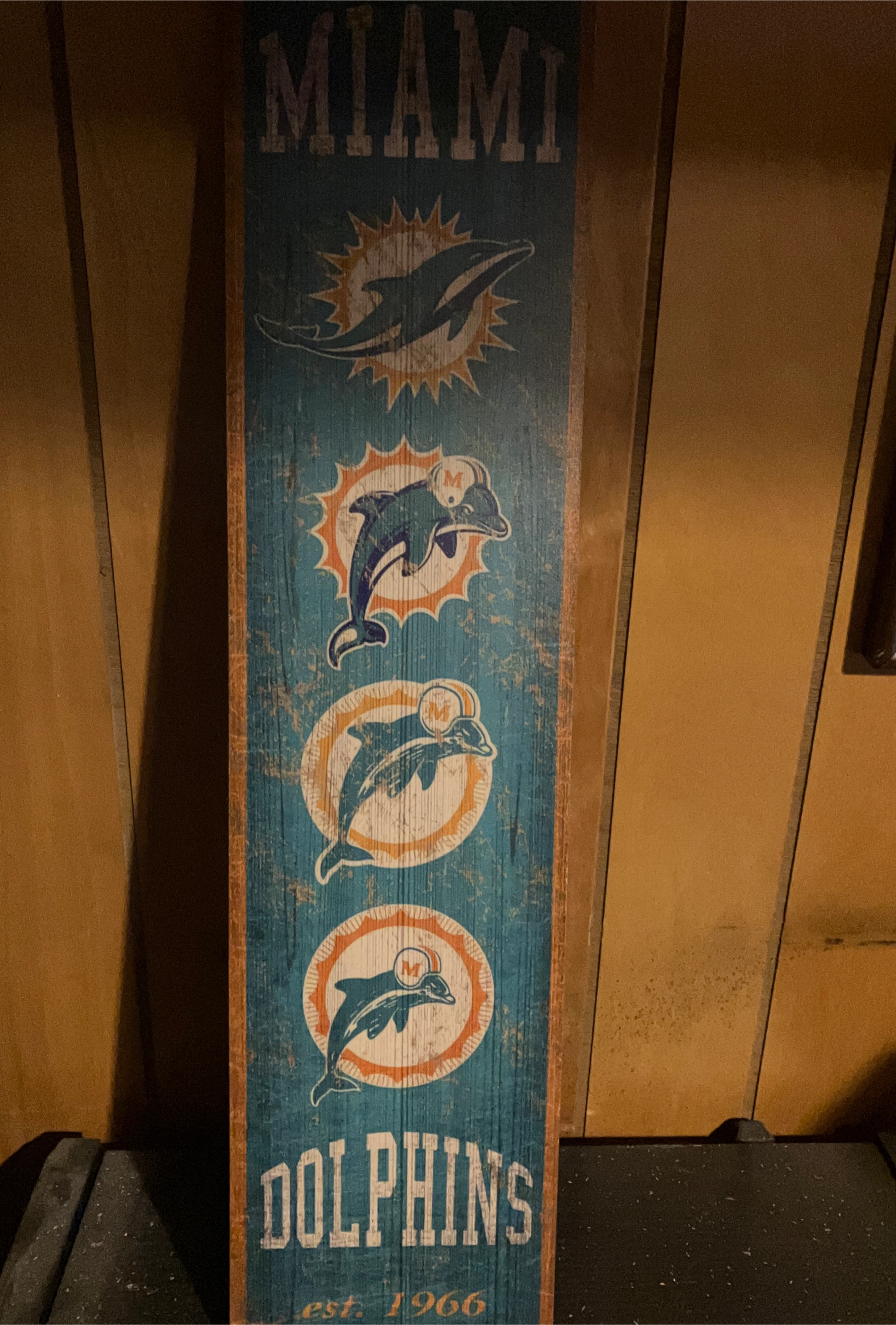 Miami Dolphins Wooden Sign