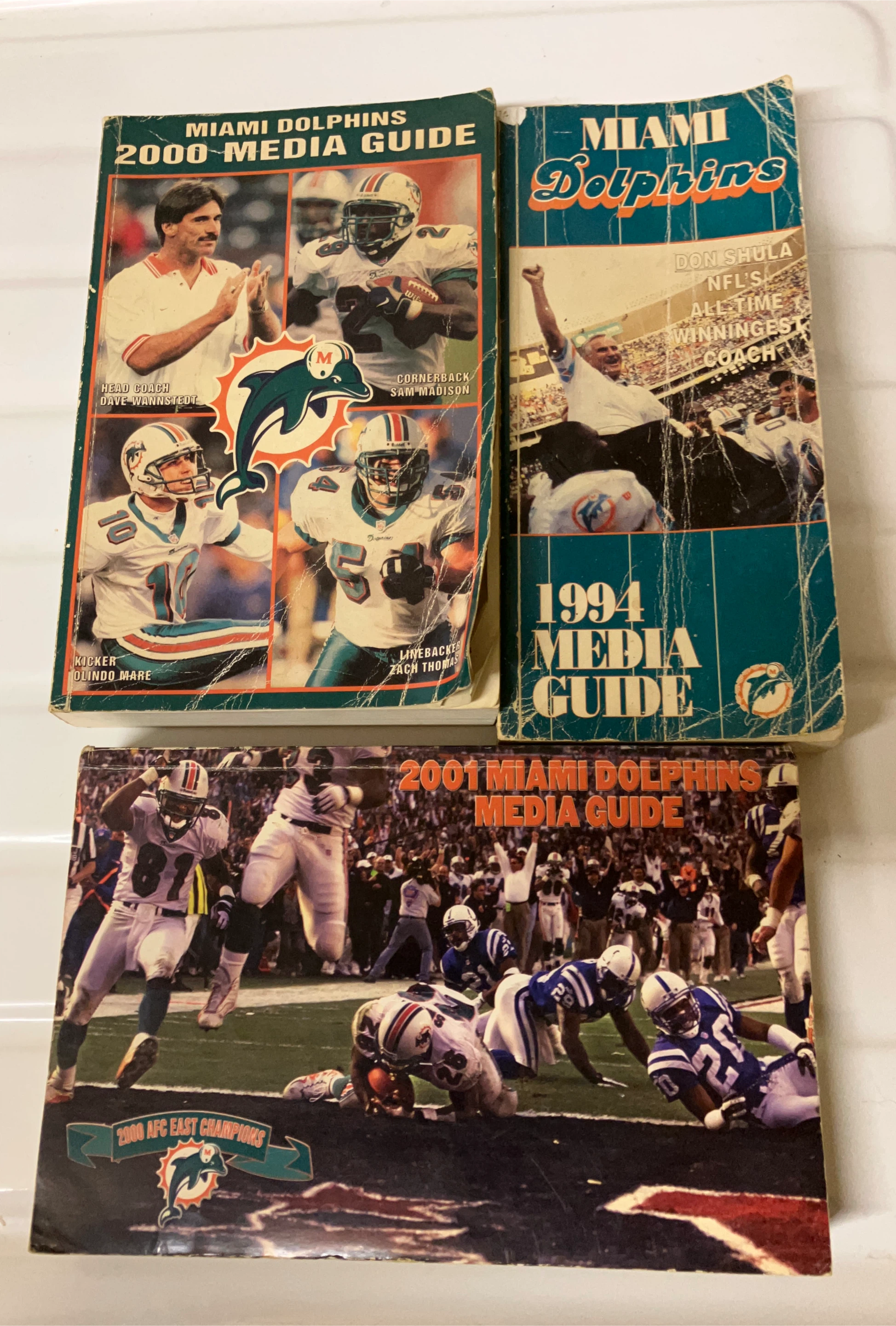 Miami Dolphins Media Guides - 1994, 2000, 2001