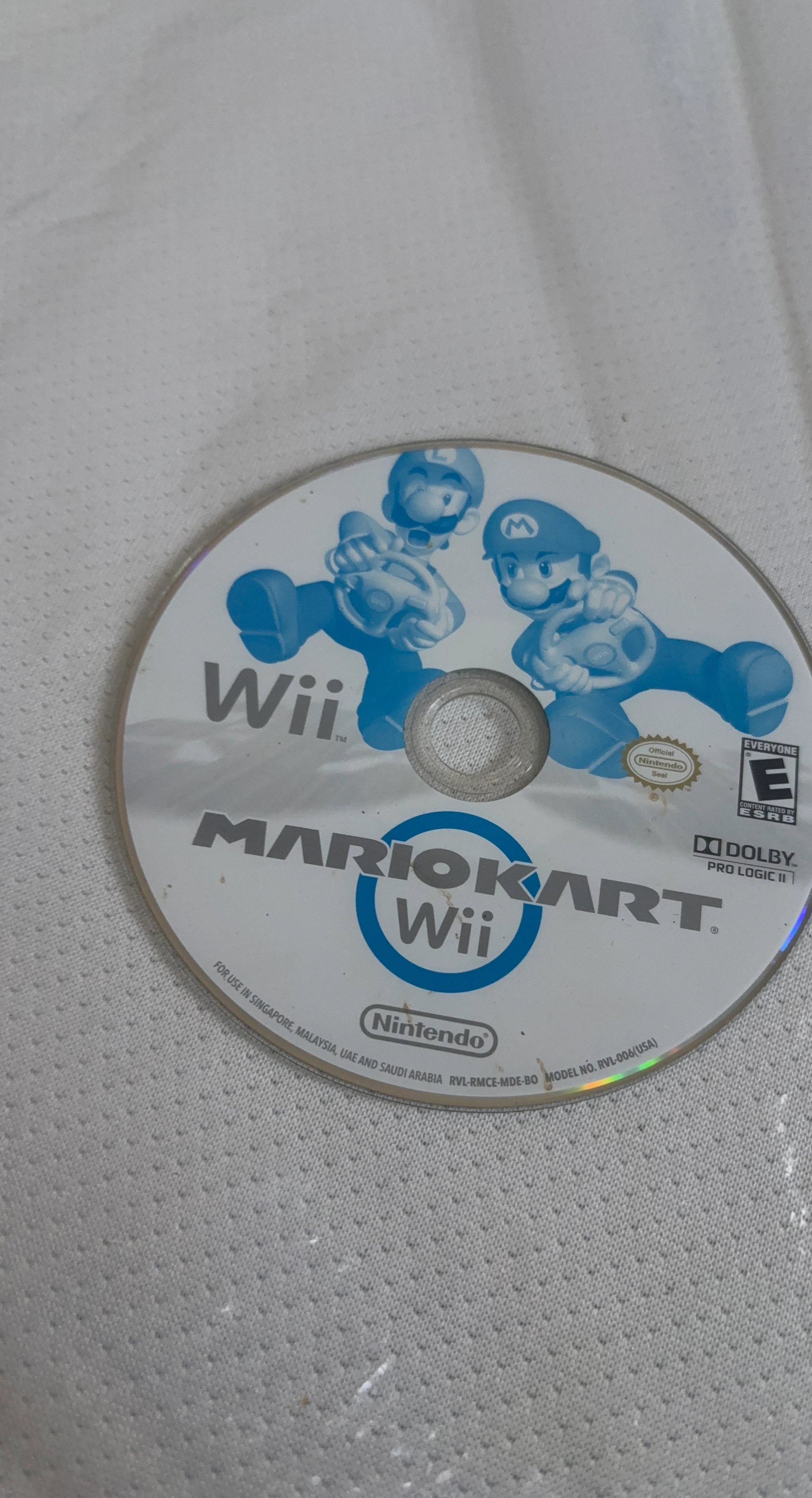Nintendo Mario Kart Wii Video Game Disc