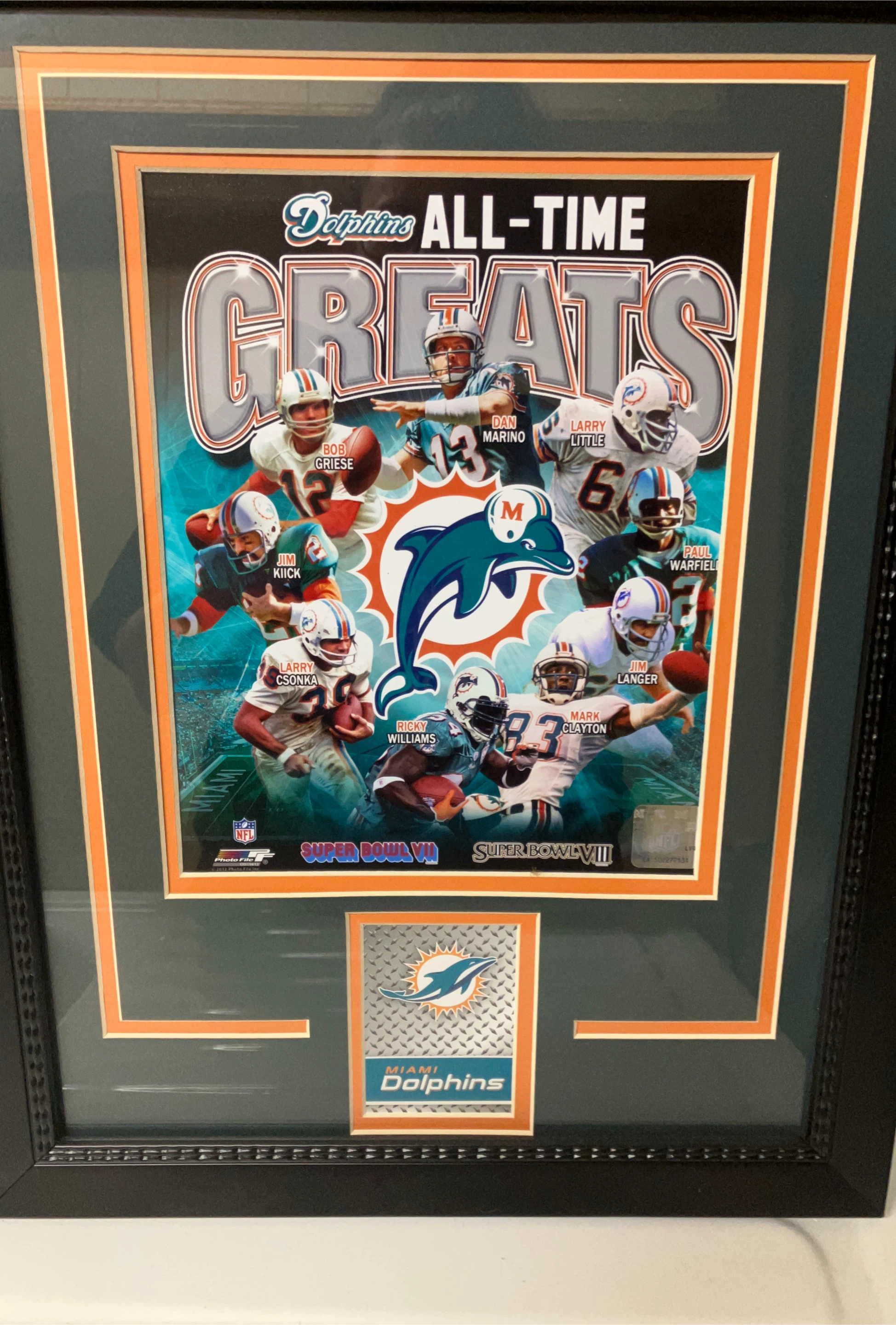 Miami Dolphins All-Time Greats Framed Photo