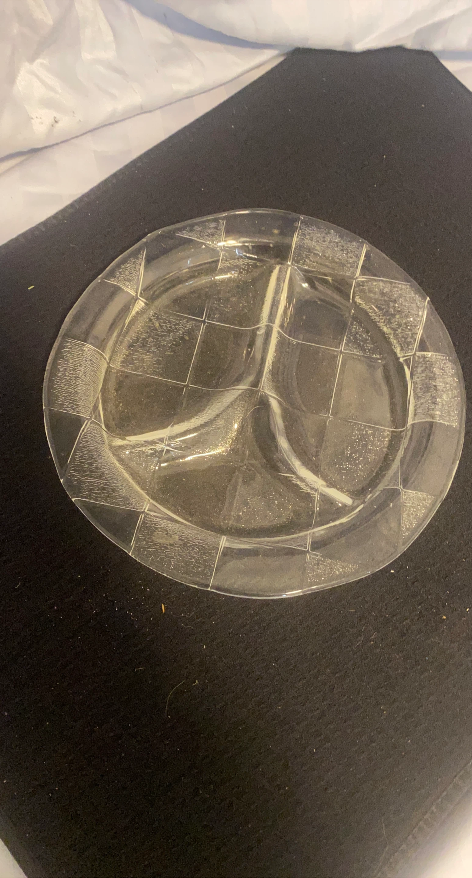 Clear Glass Divided Appetizer Plate