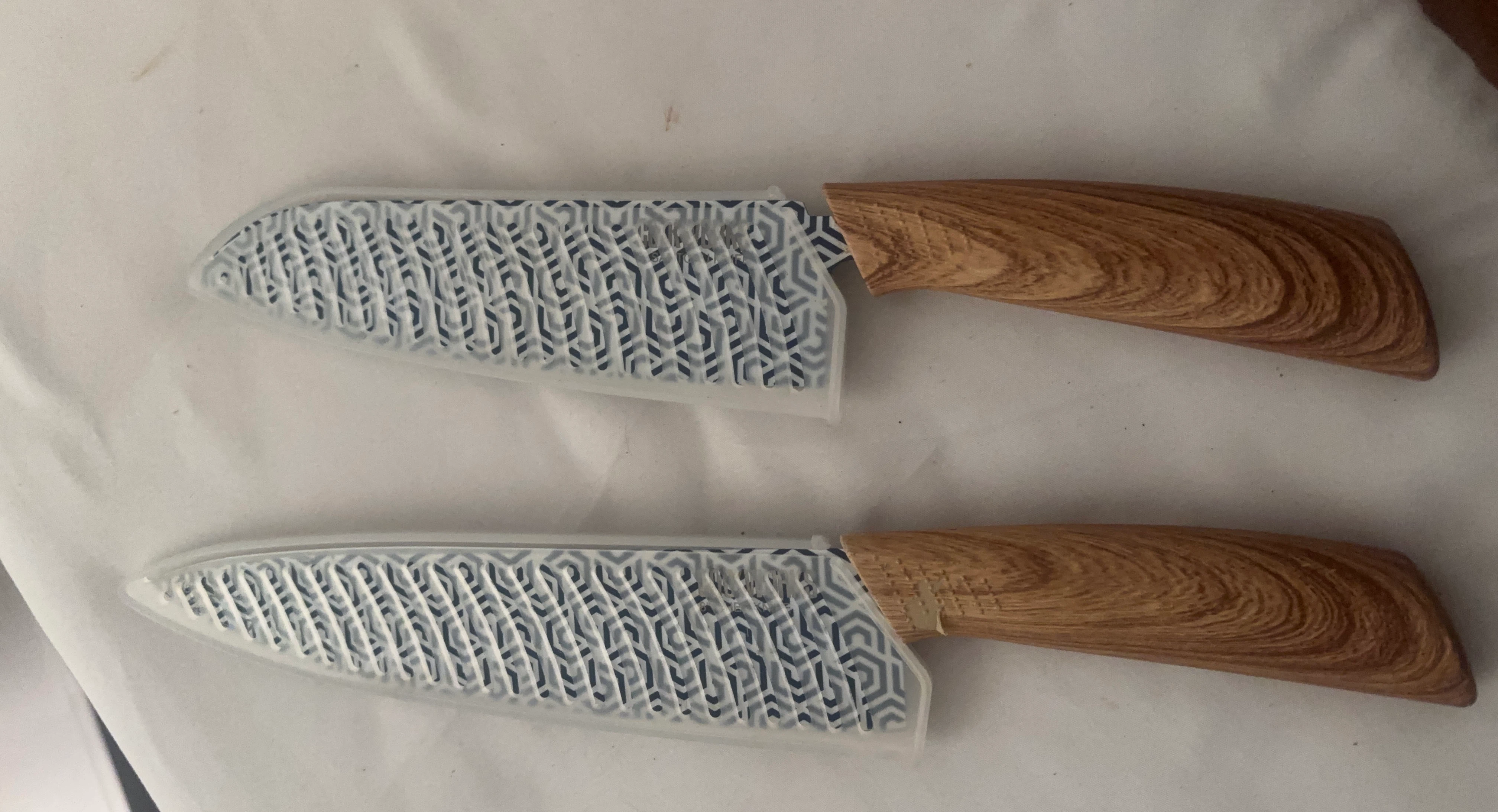Cookworks 7" And 8” Santoku Knife Set with Sheaths