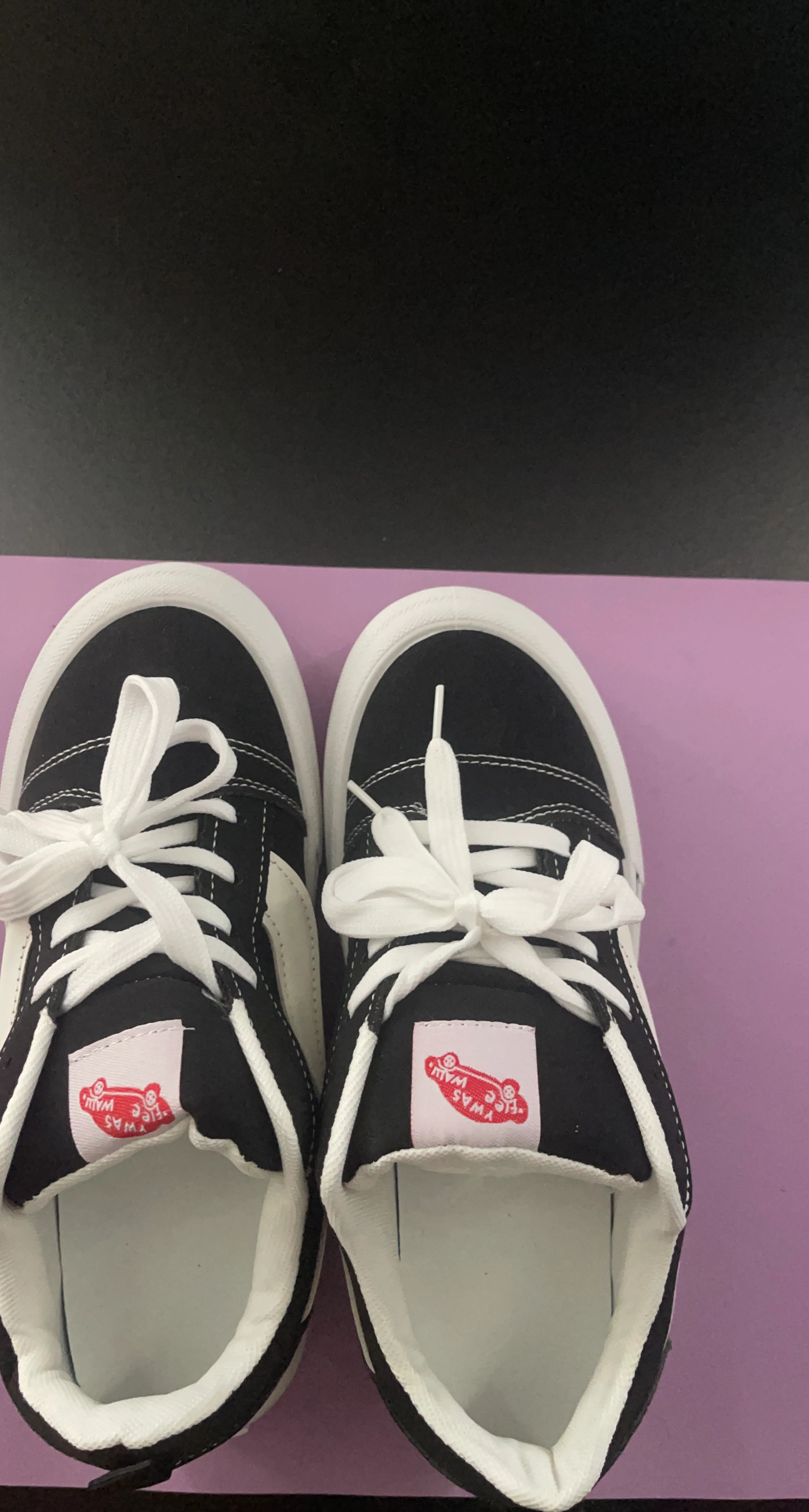 Black and White Vans-style Sneakers
