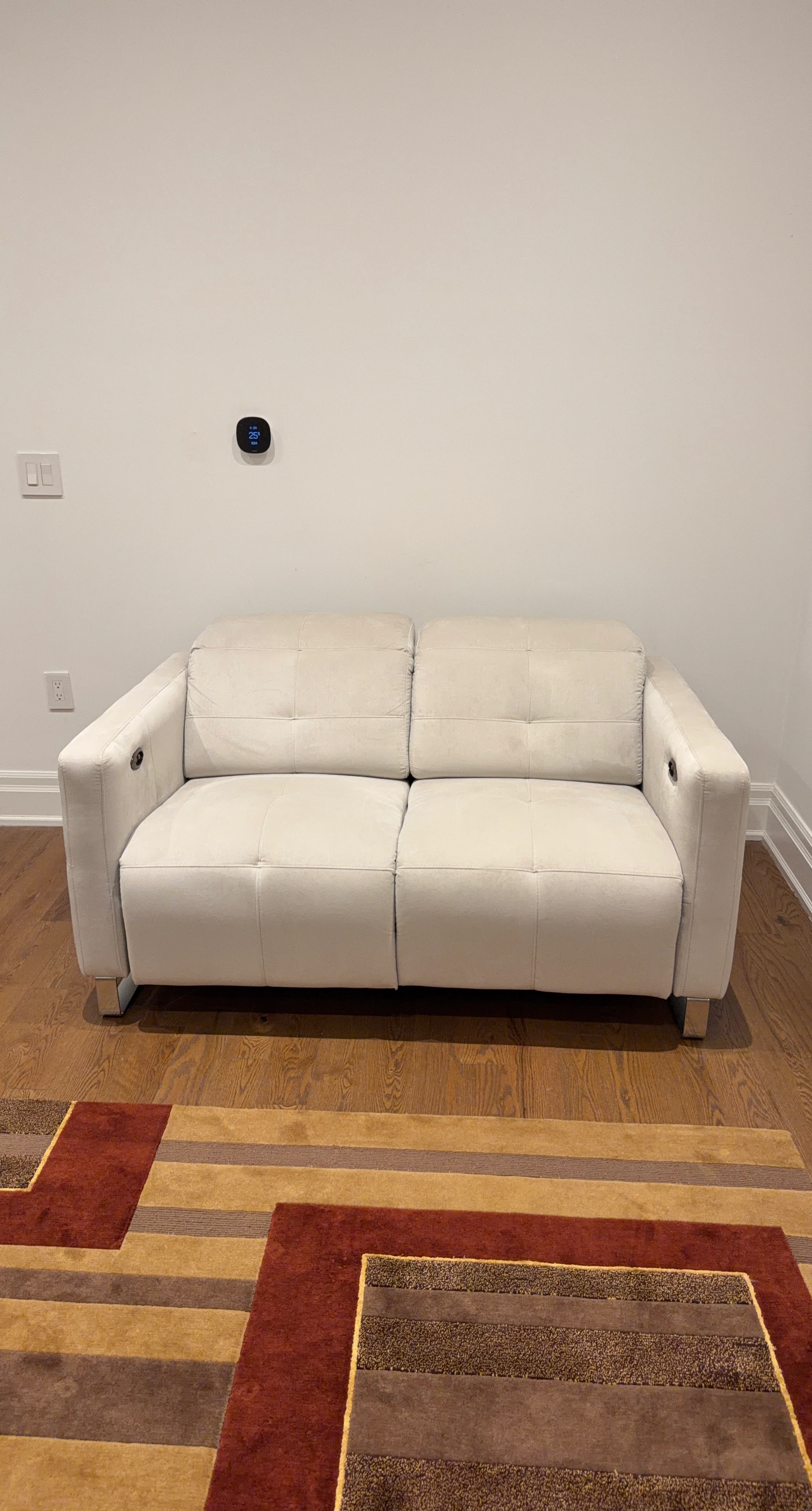 White Power Reclining Loveseat