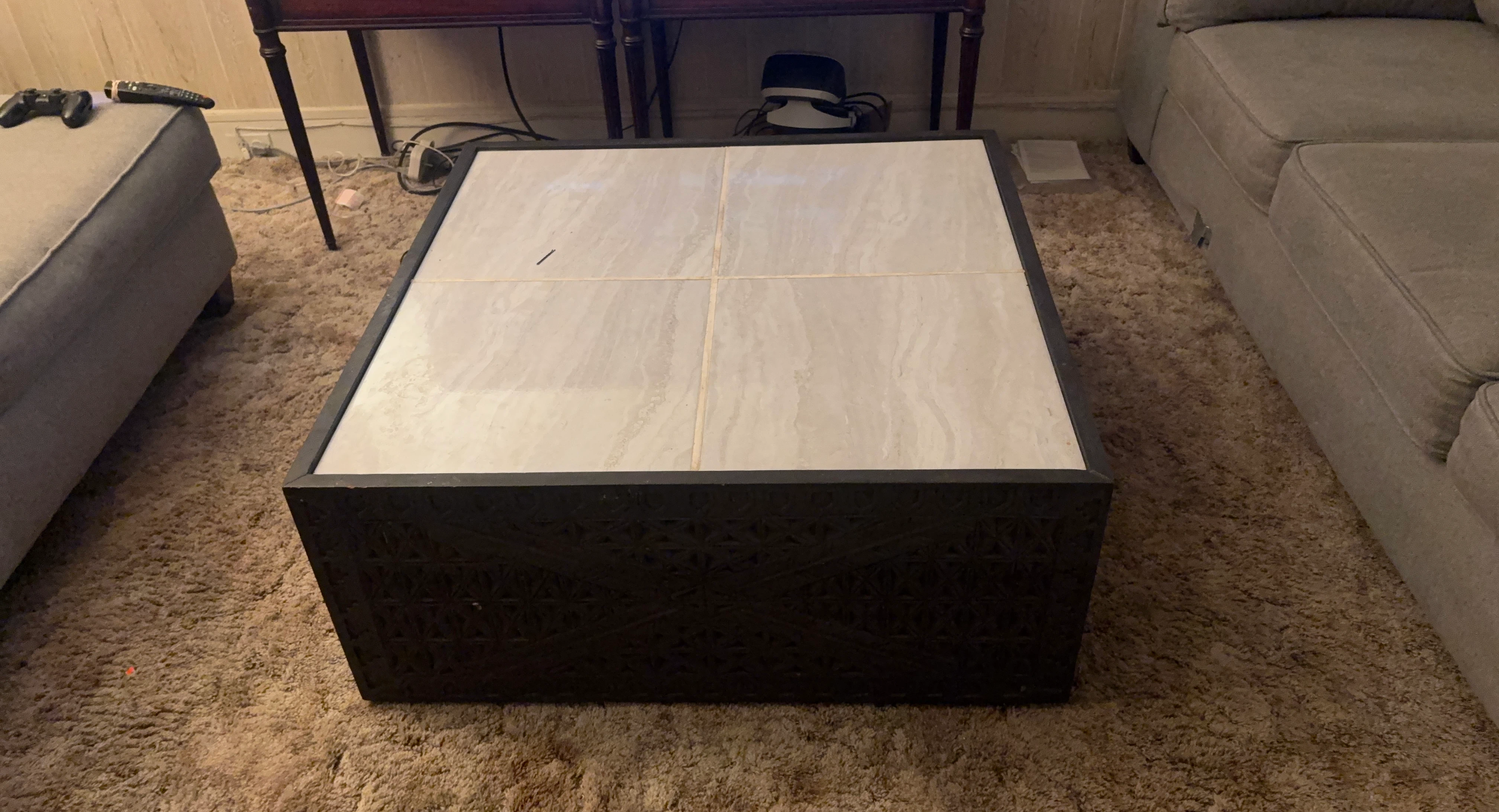 Square Coffee Table with Tile Top