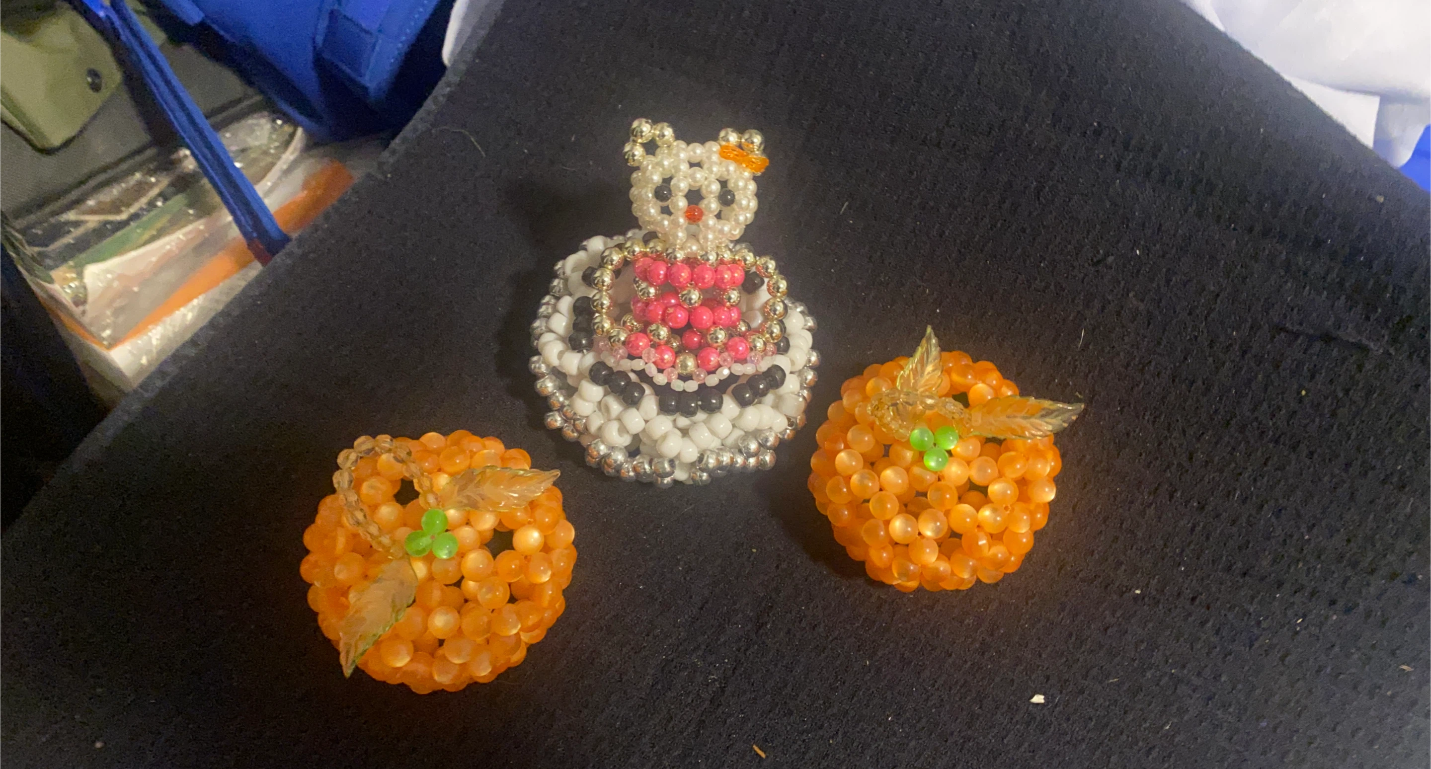 Beaded hello kitty and Peaches Decoration