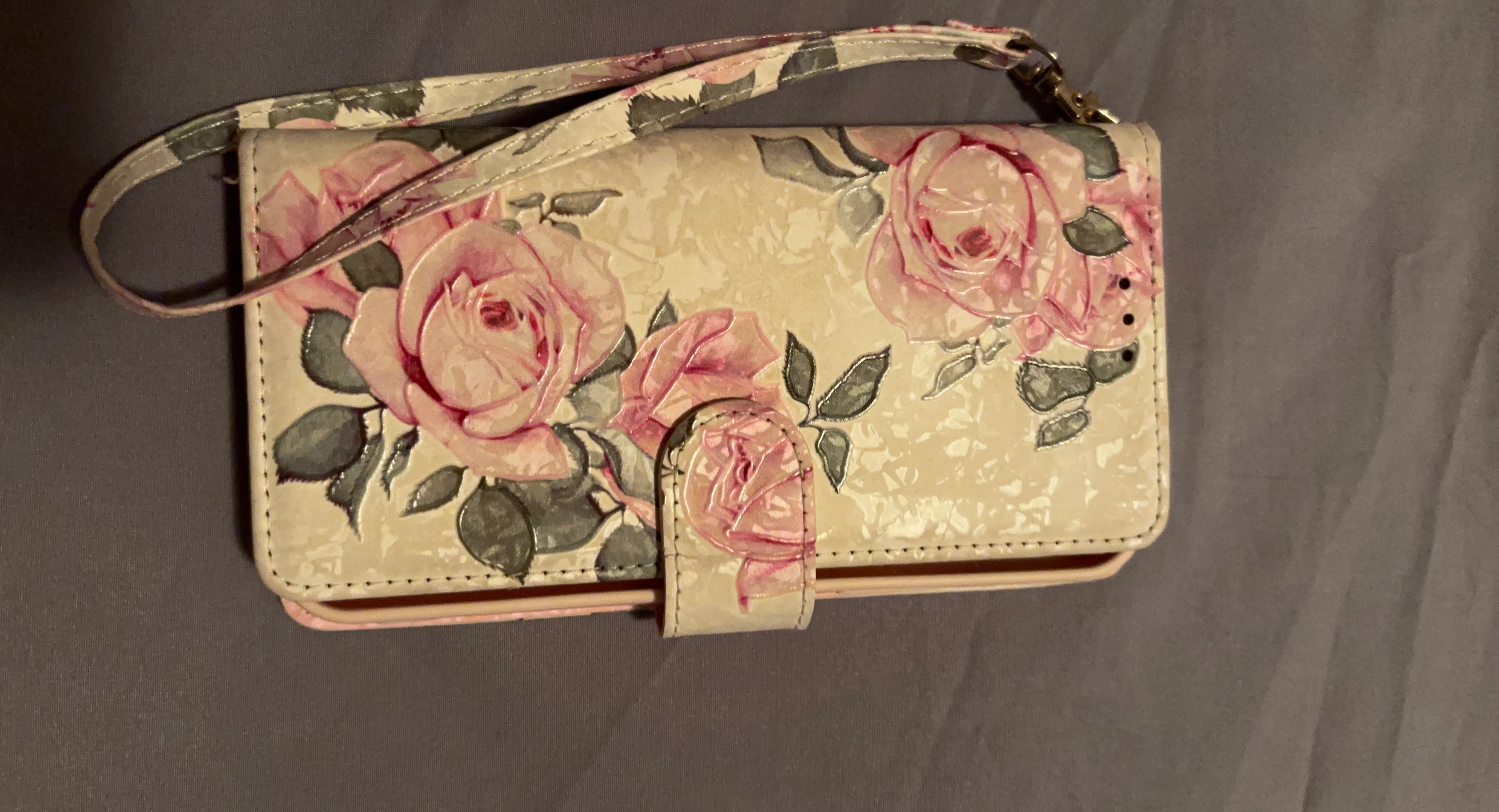 Floral Print Wallet Phone Case