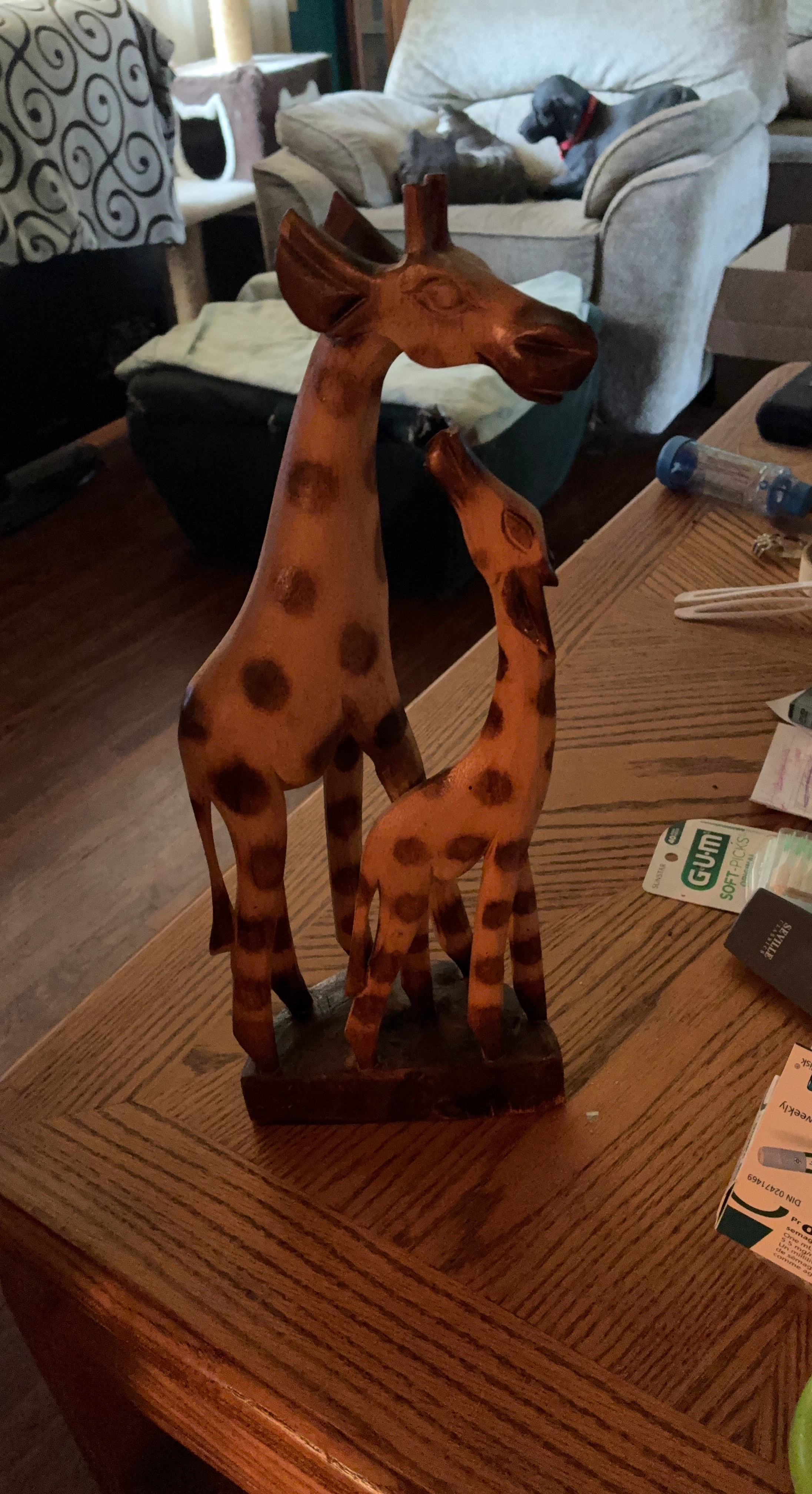 Wooden Giraffe Figurine