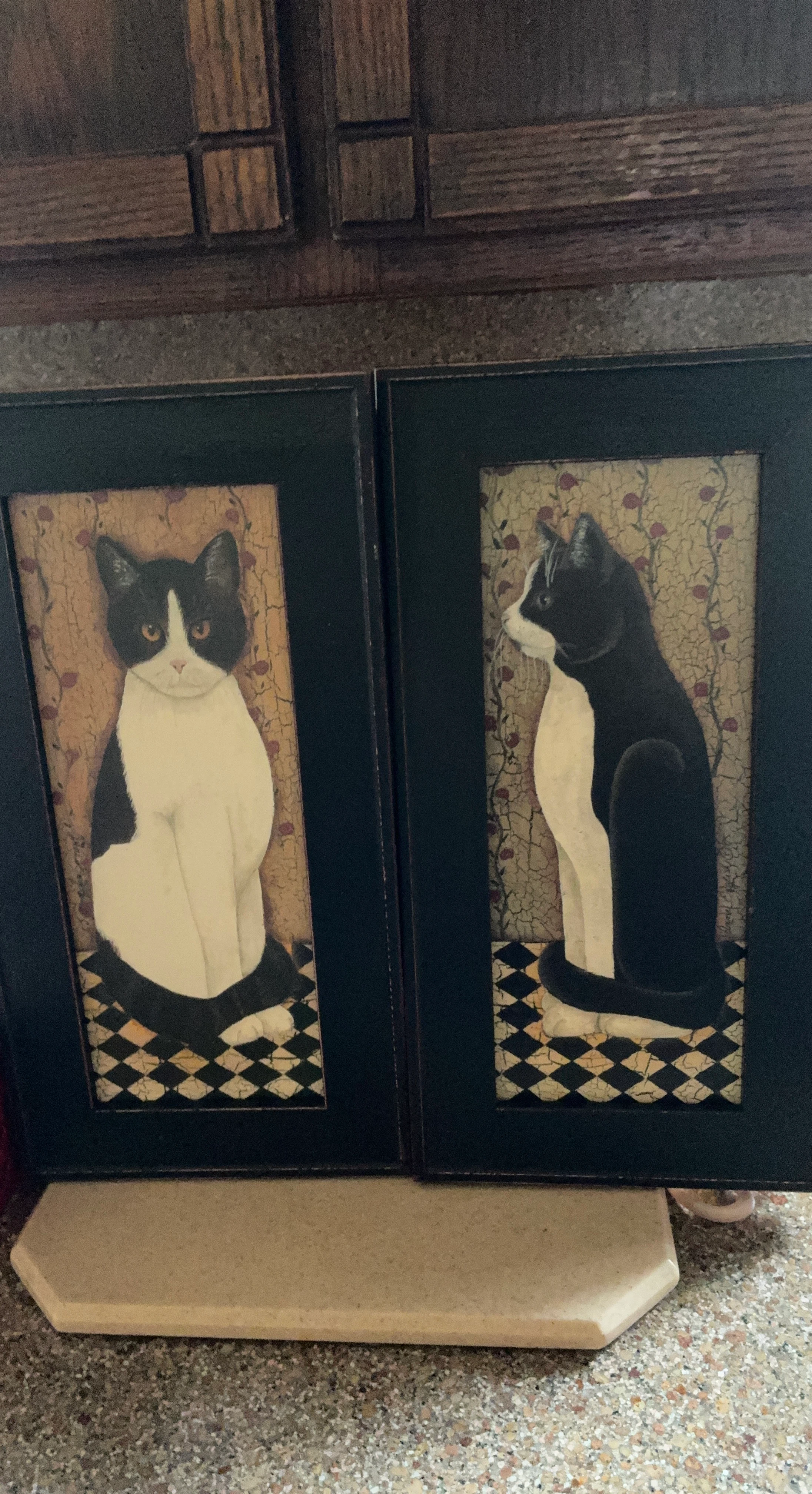 Pair of Framed Cat Art Prints