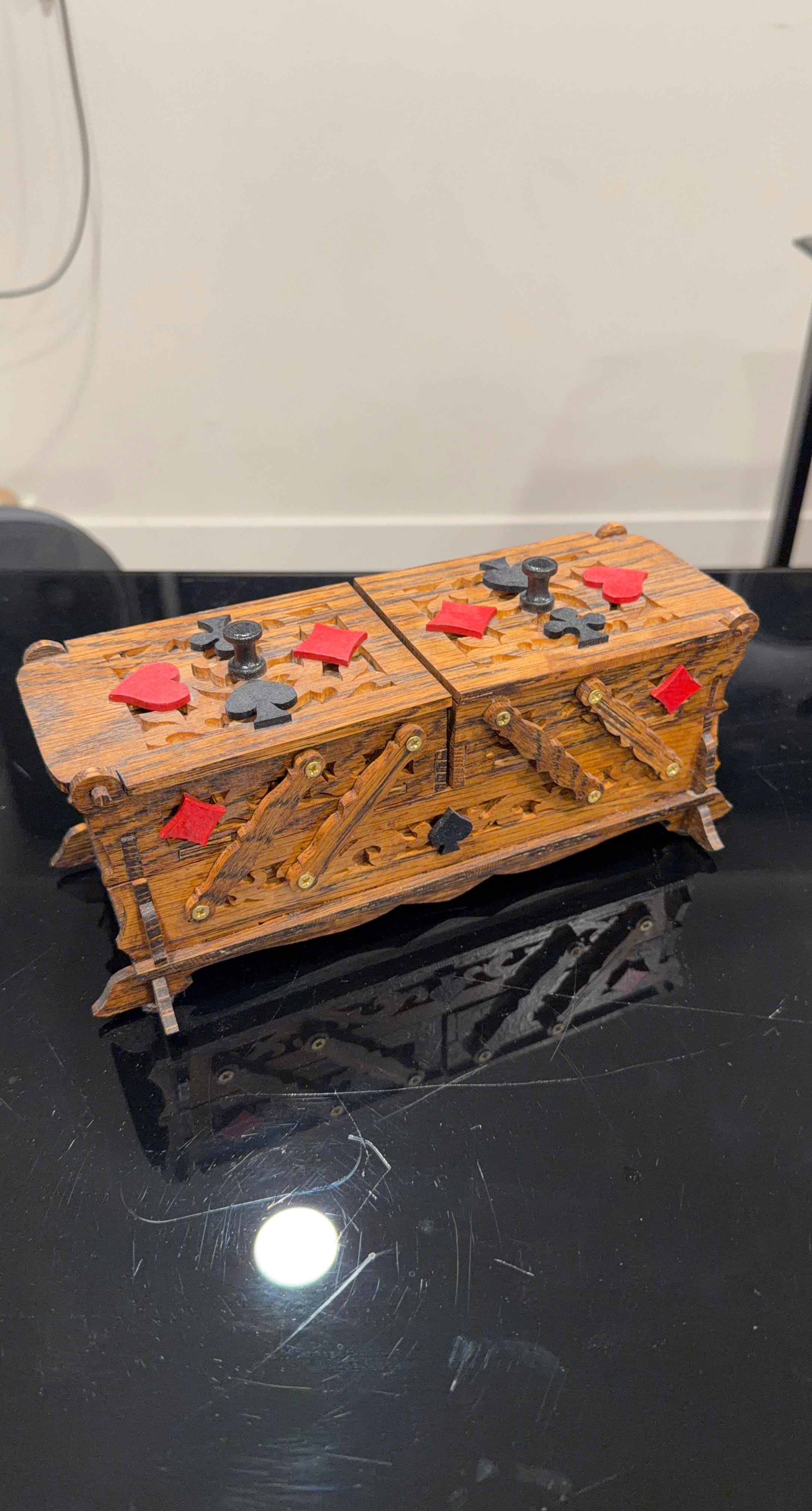 Wooden Casino Dice Game Holder