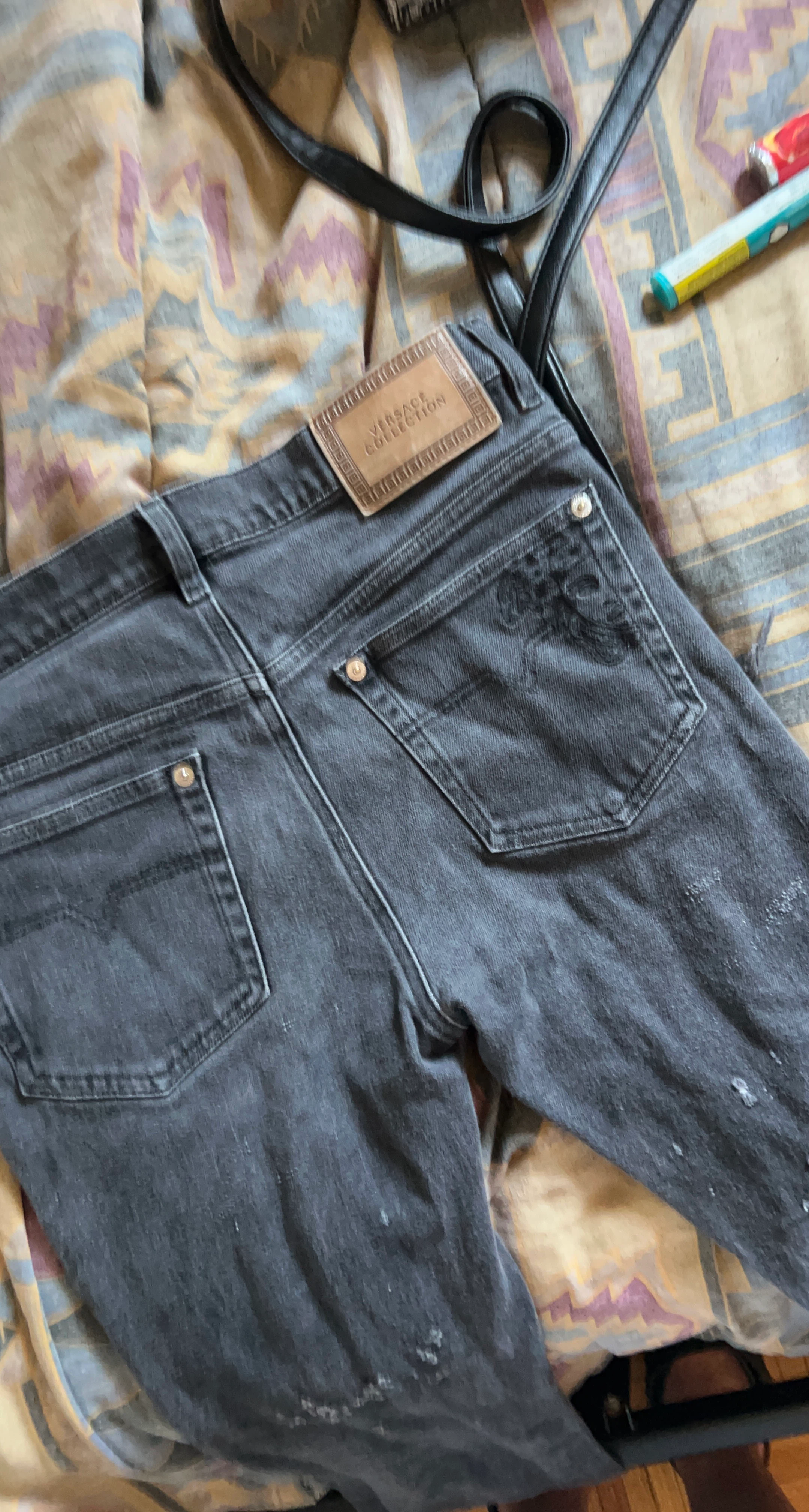 Versace Collection Distressed Grey Jeans