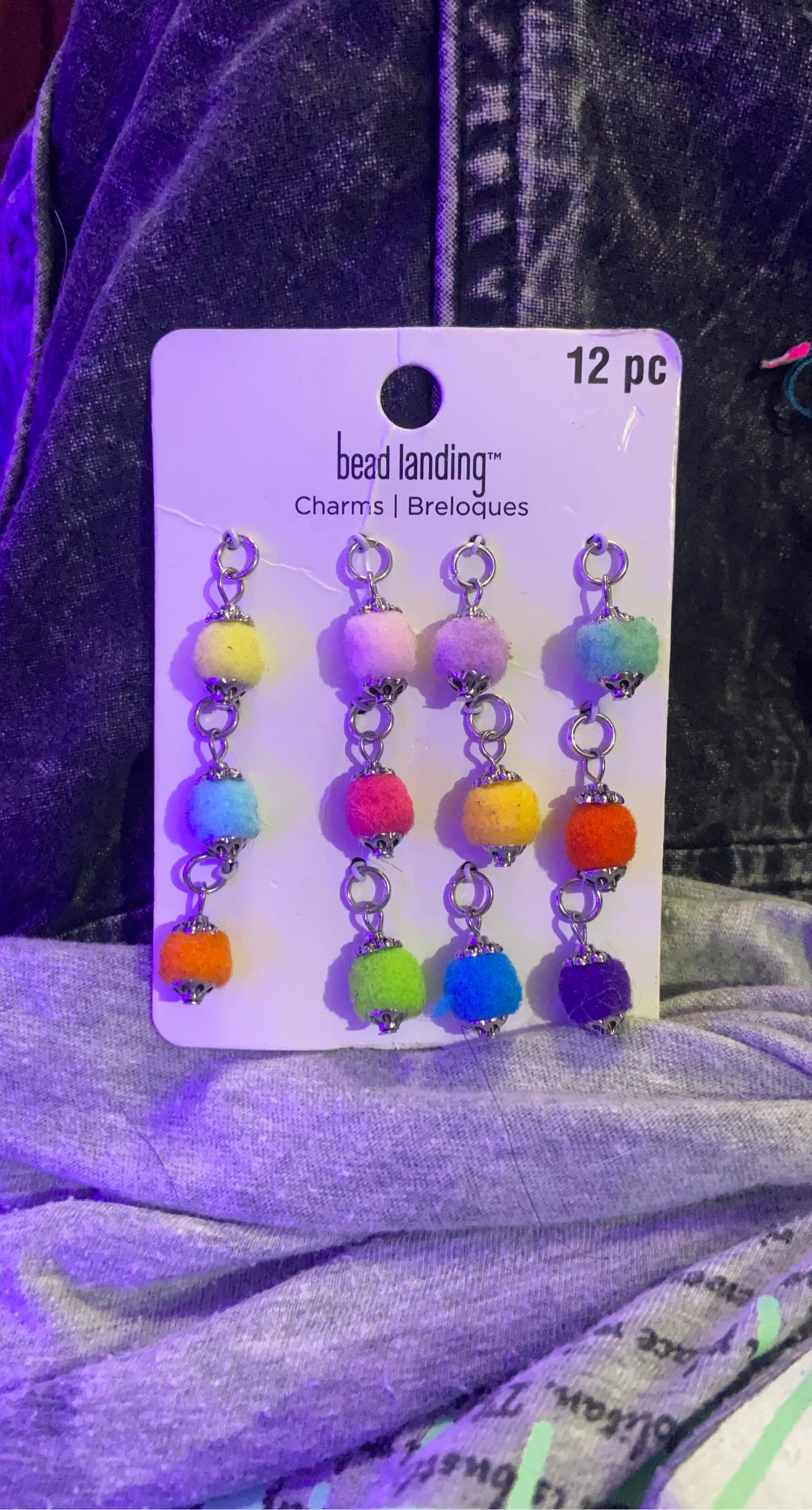 Bead Landing Charms | 12 pc Pom Pom Charms