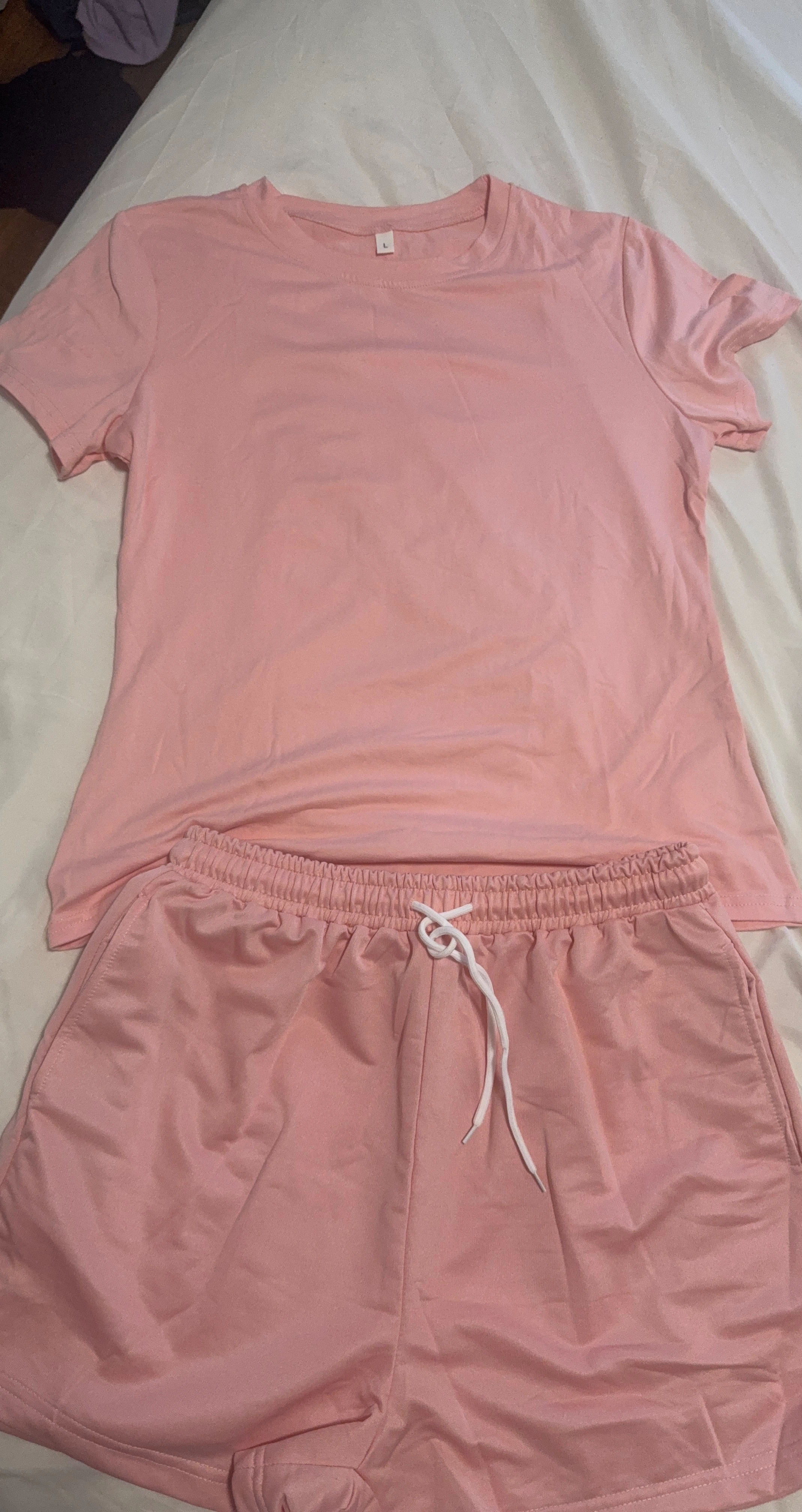 Pink T-Shirt and Shorts Set Size L