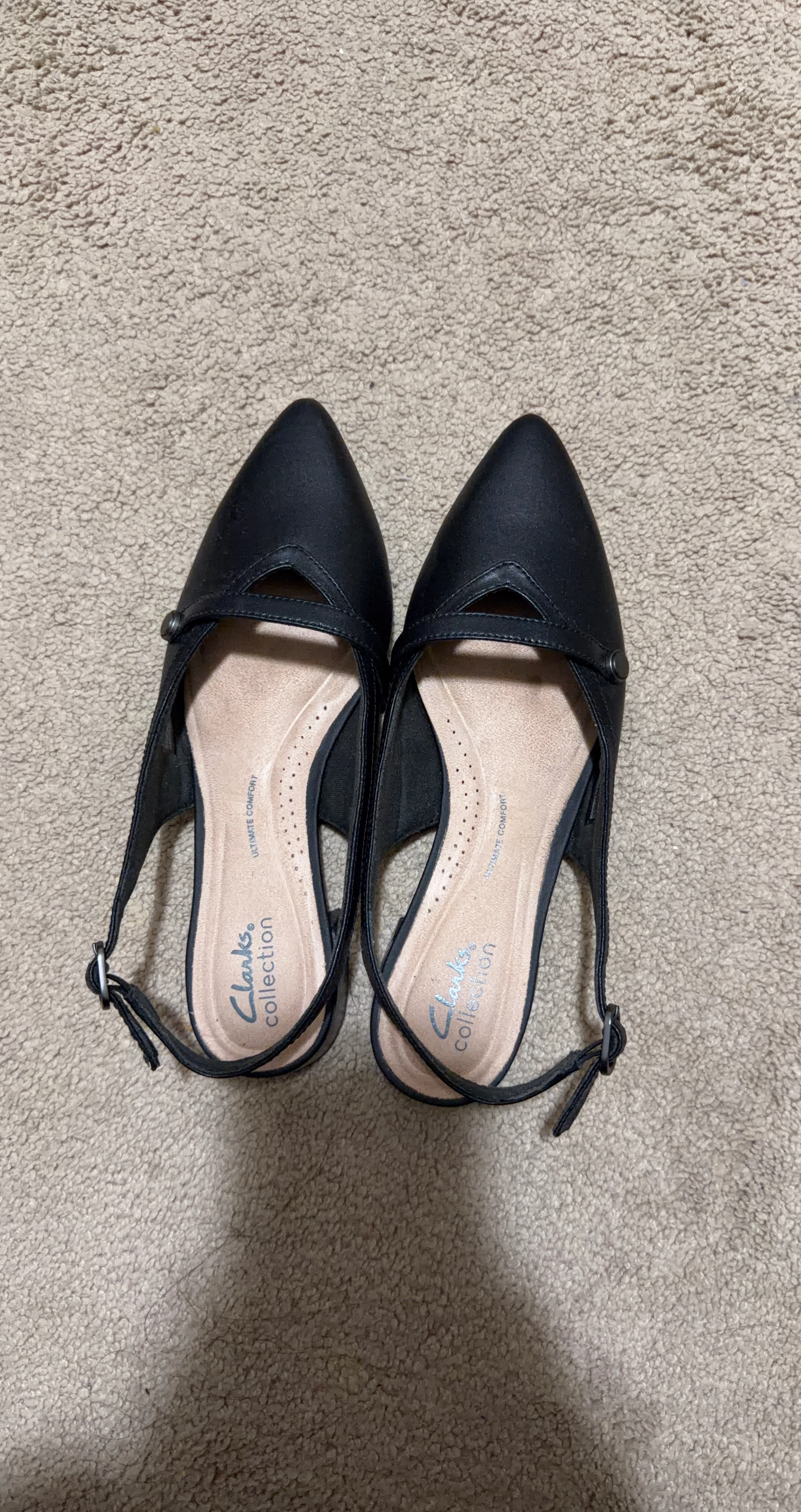 Clarks Collection Black Slingback Heels