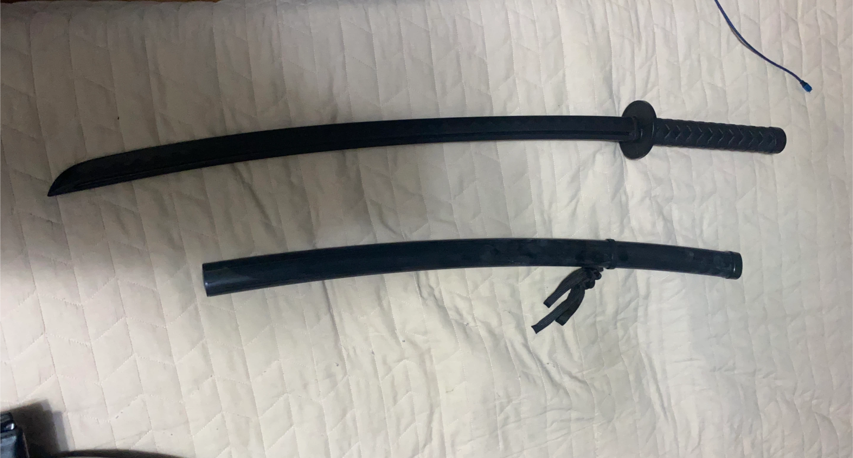 PLASTIC Black Katana Sword with Scabbard