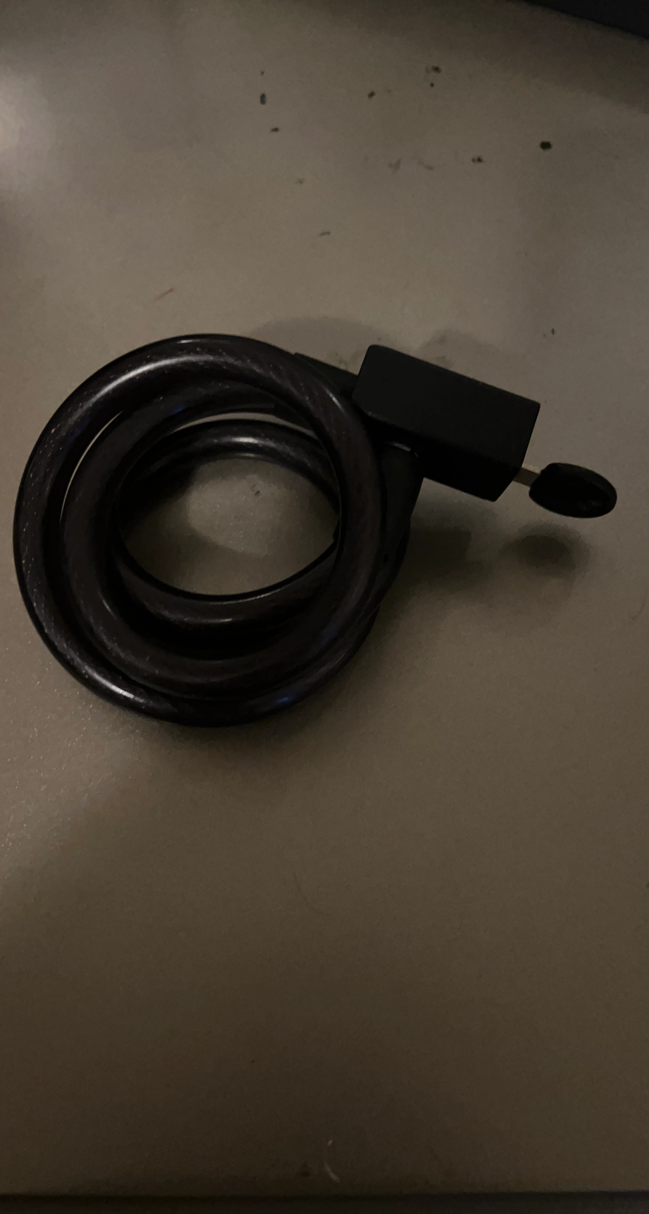 Black Coiled Cable Bike Lock with 1 Keys