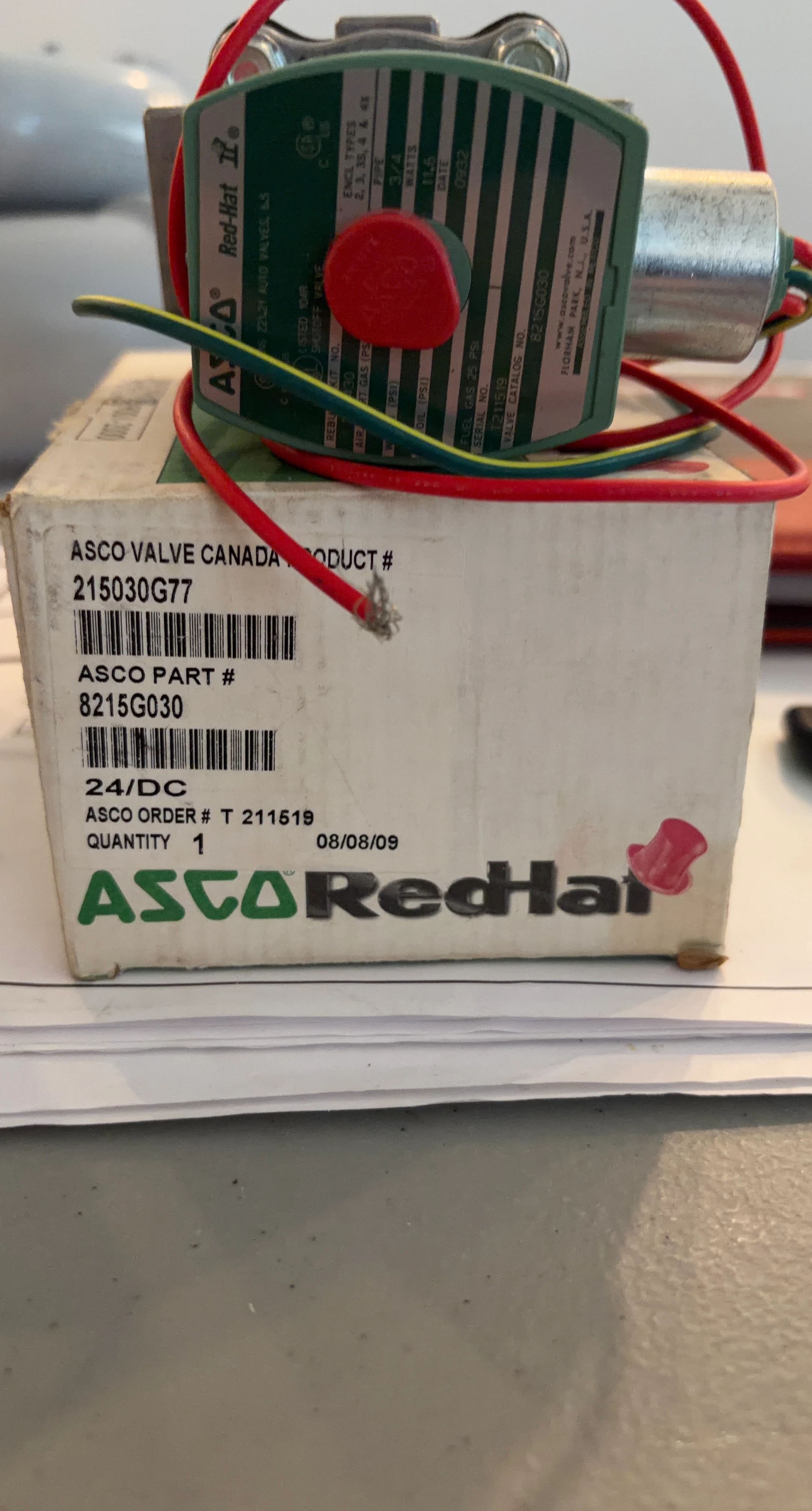 ASCO Red-Hat 215030G77 24/DC Valve