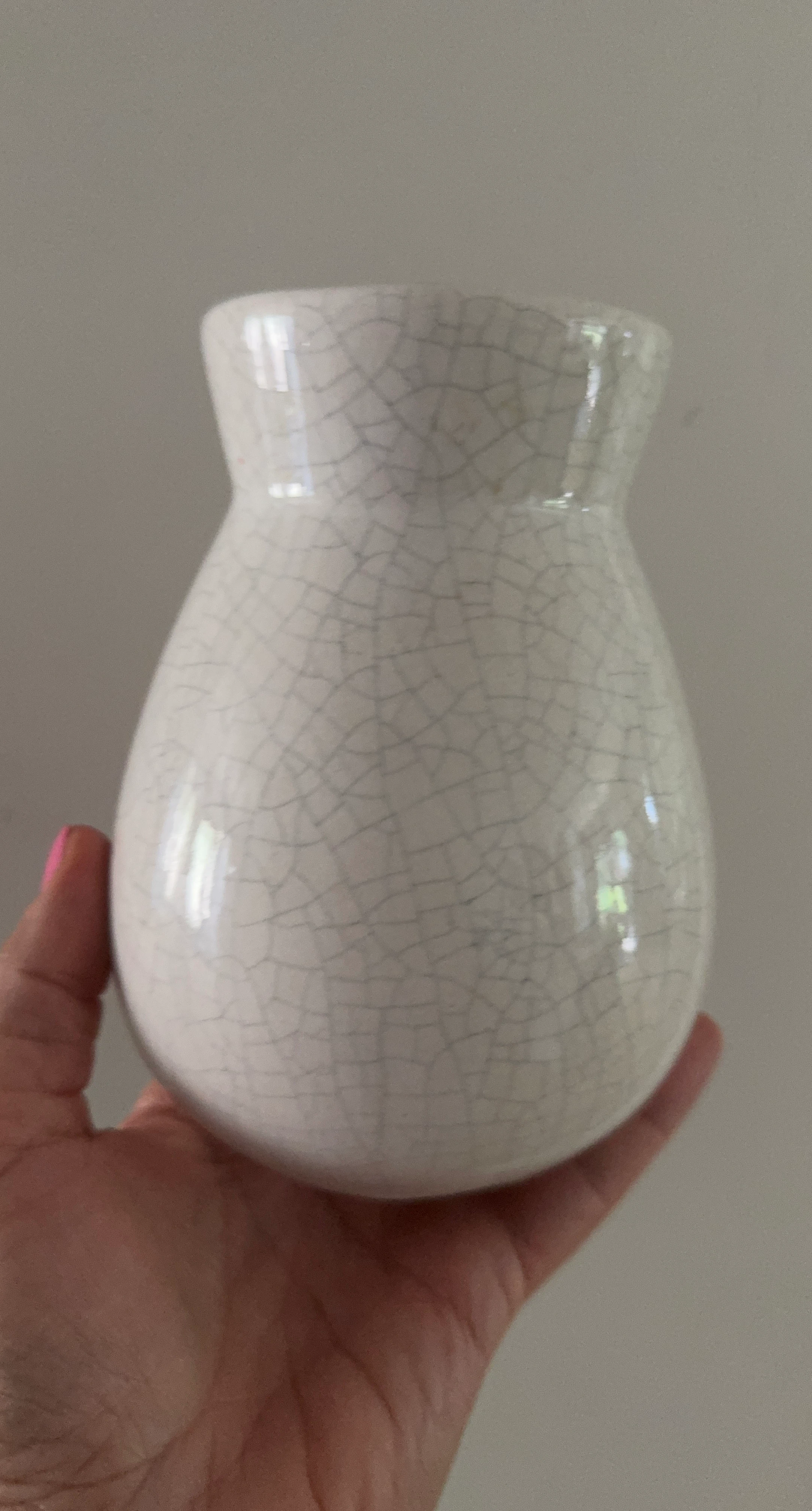 White Crackle Glaze Vase