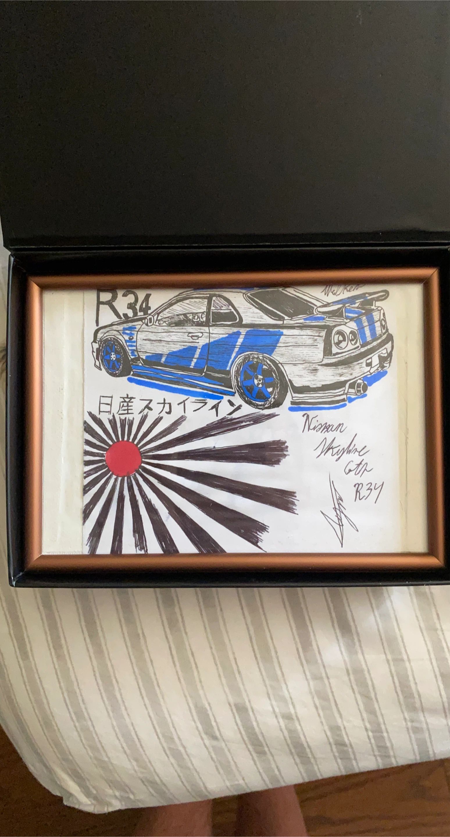Framed Nissan Skyline GT-R R34 Art Print