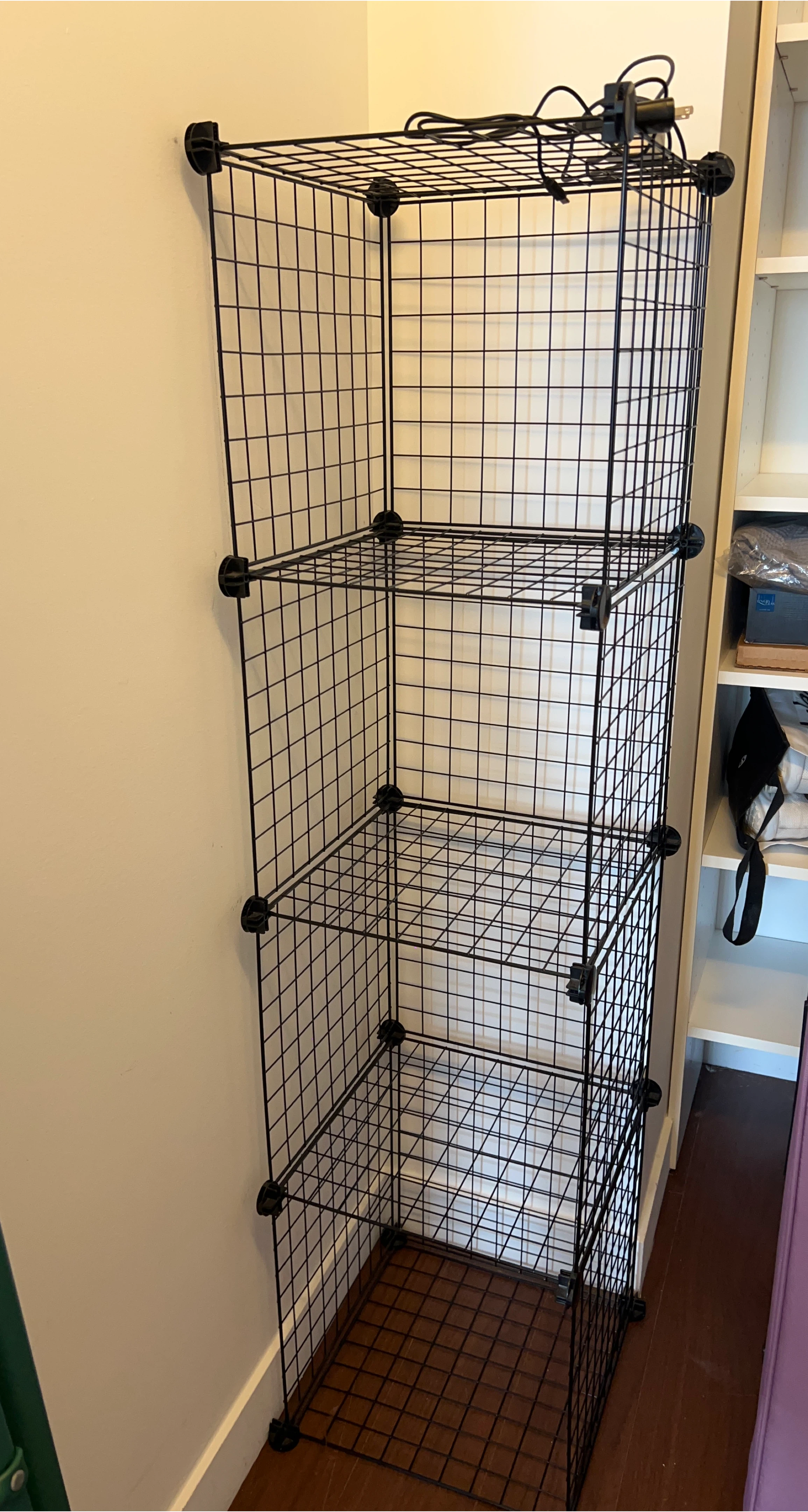 Black Wire Storage Cube Shelving Unit