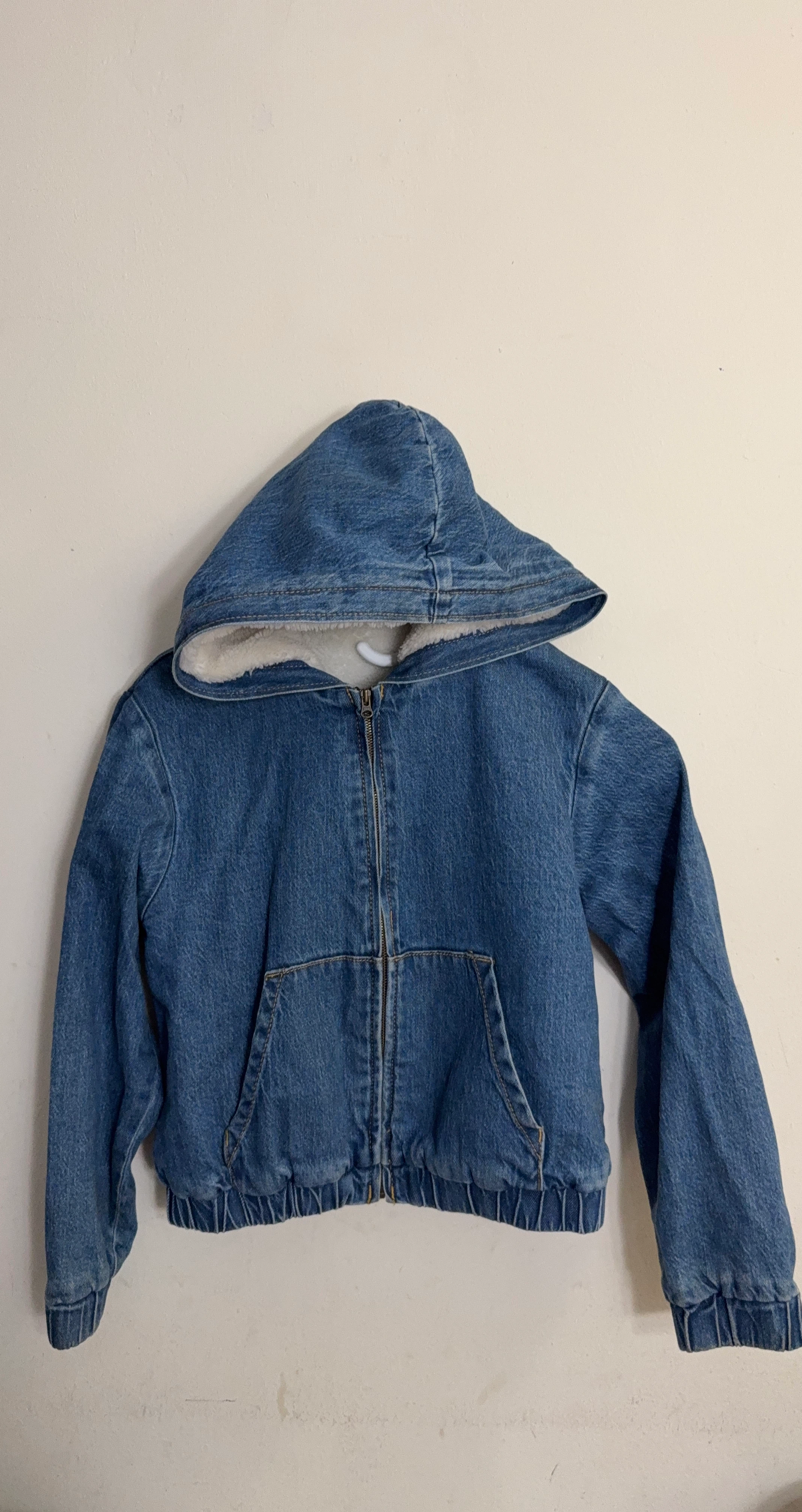 Cat & Jack Denim Sherpa Lined Hoodie Jacket